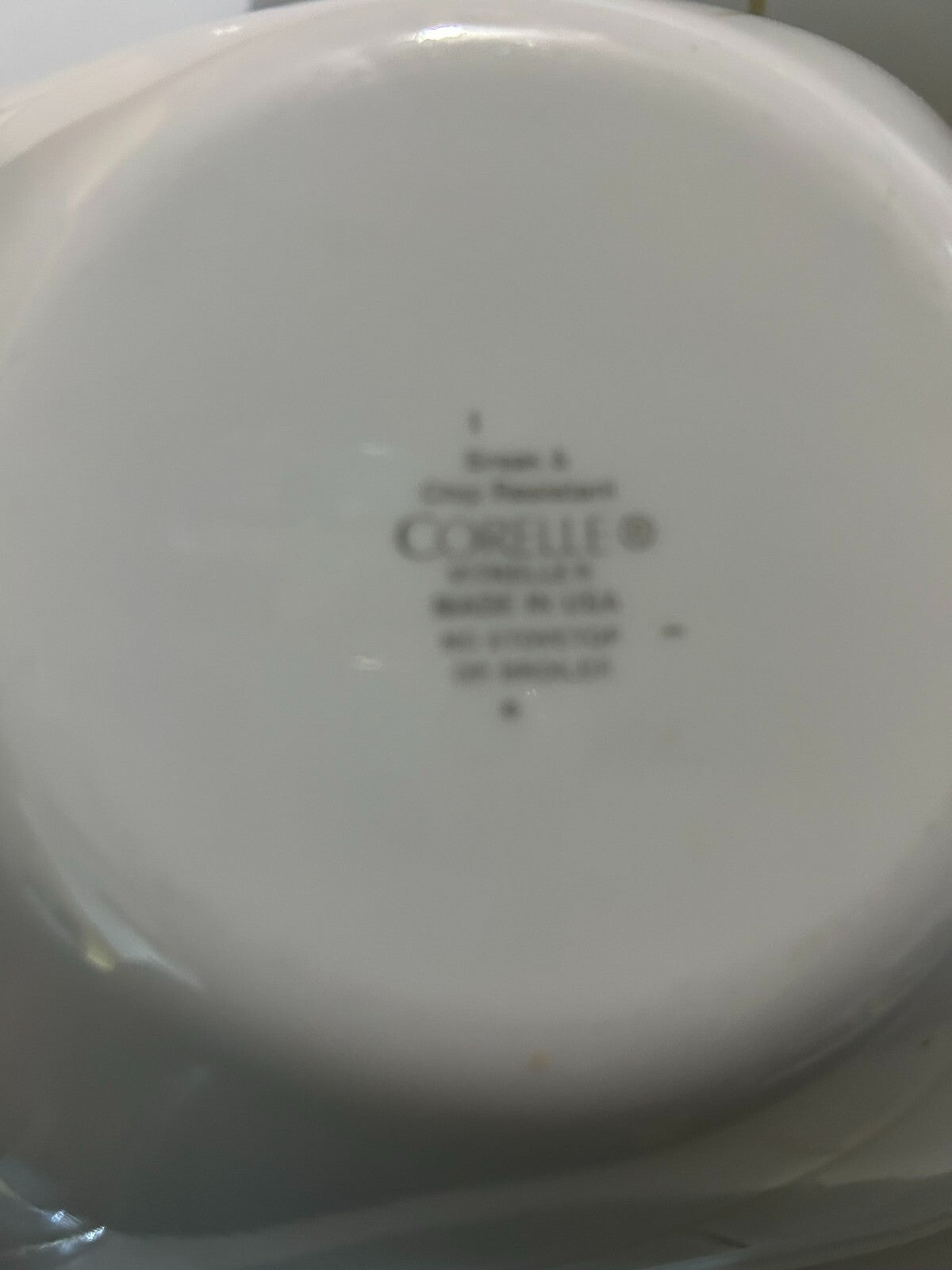 Lot Of 4 Corelle Splendor White With Red Rim Square Cereal/Soup Bowls