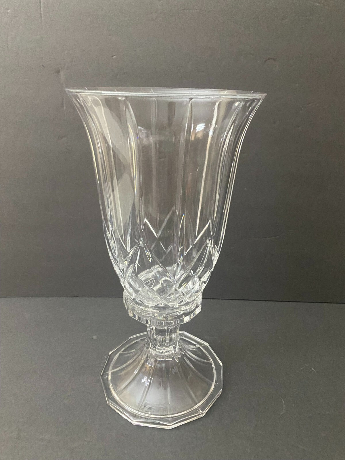Vintage Lead Crystal Hurricane Candle Holder 2 Pieces 12 Inches Tall