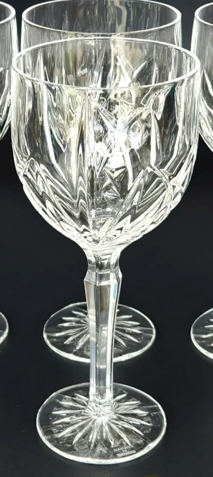 Set Of 4 Waterford Marquis Crystal Brookside Wine Glass/Water Goblets