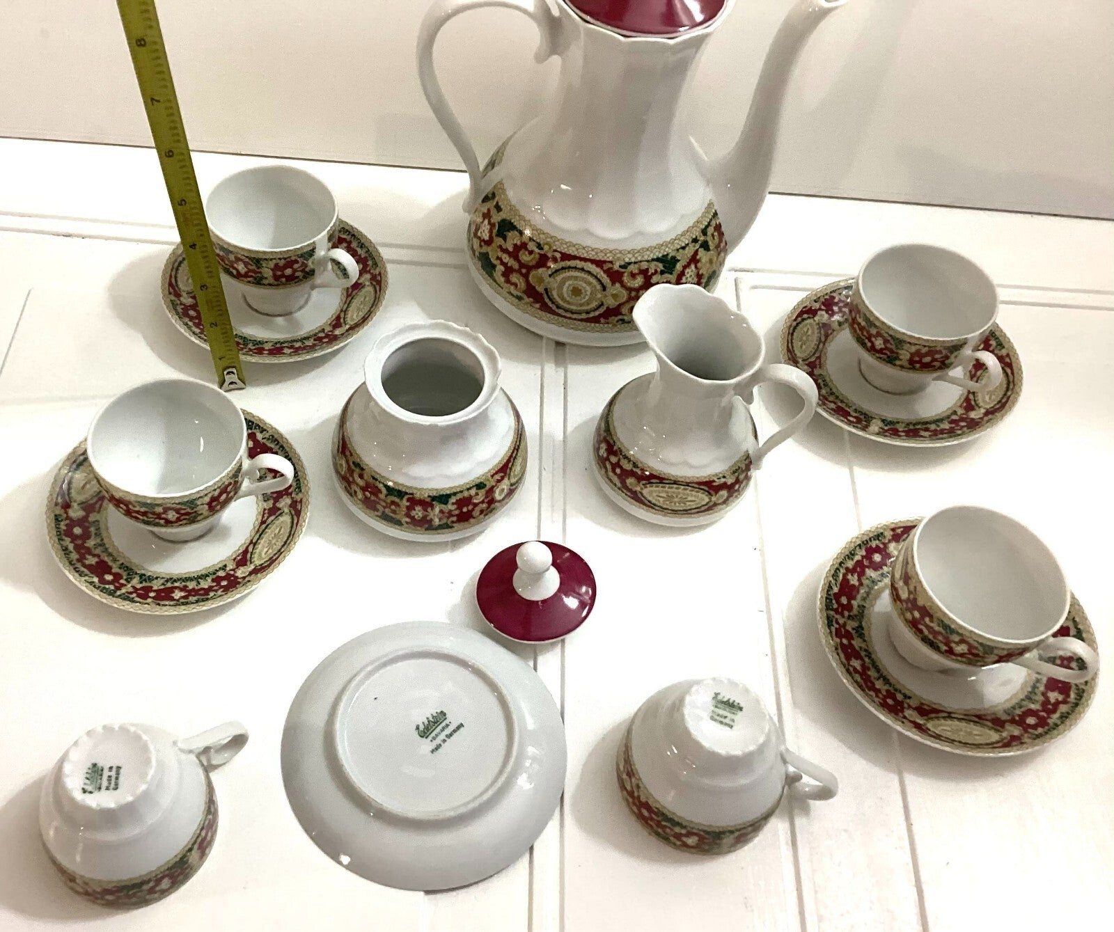 Vintage Edelstein Bavaria Tea Set With Lidded Sugar And Creamer