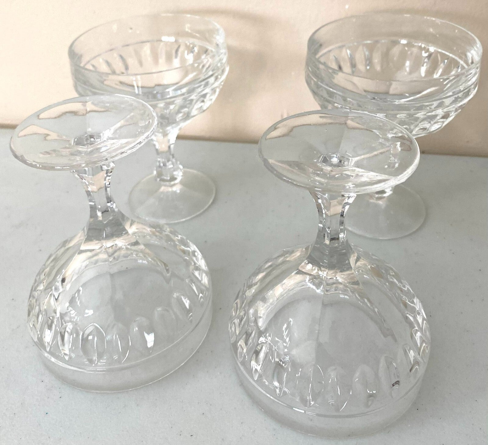 Lot Of 4 Zwiesel Footed Round 5 Inch Cut Glass