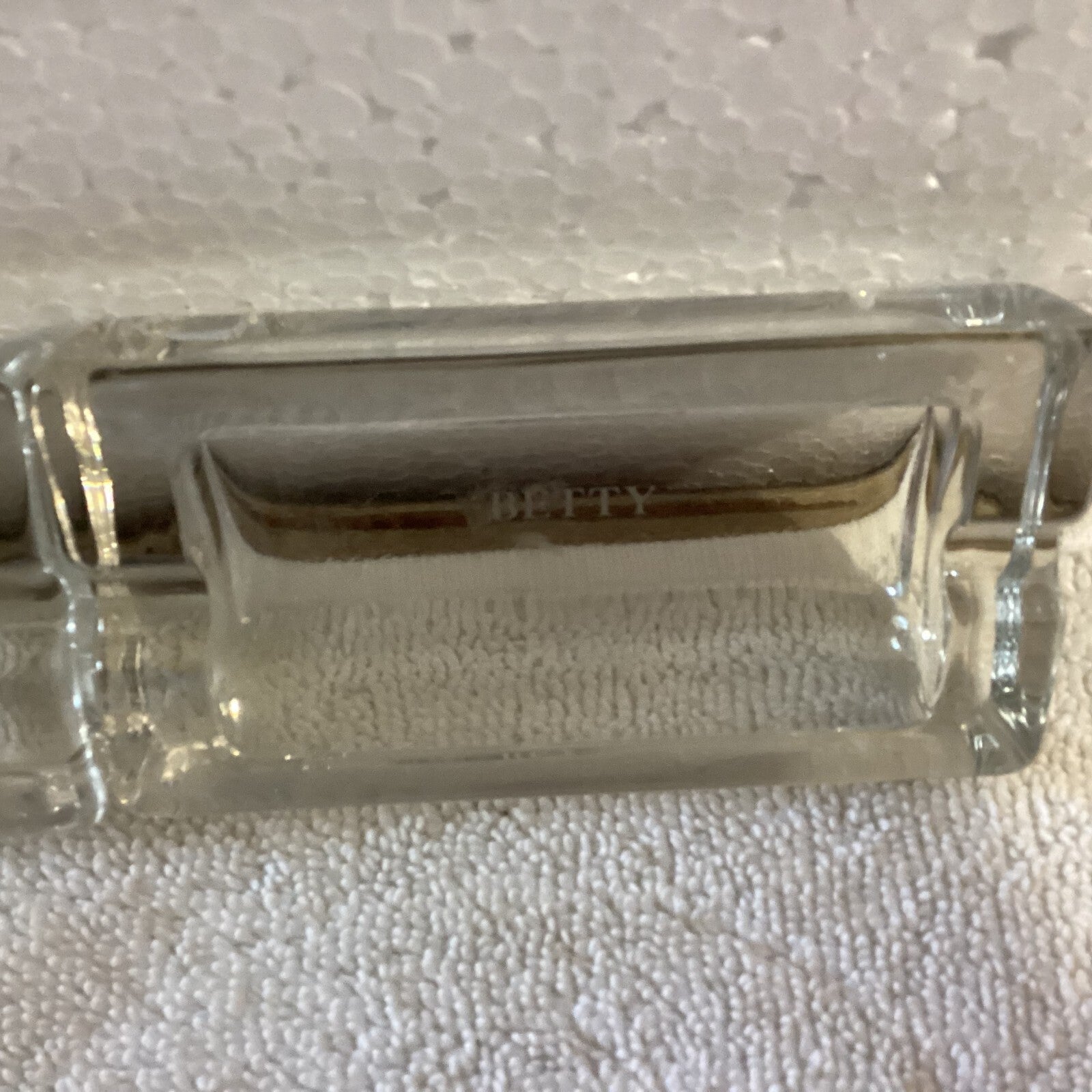 Pair Of 2 Small Crystal Ashtray Engraved Betty-Walter Individually