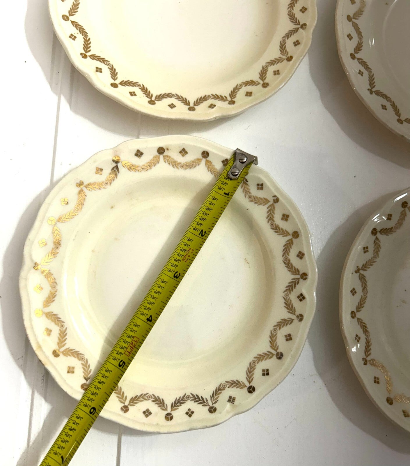Lot Of 4 Vintage Edwin M knowles China Co. Round Shaped Bread Plate