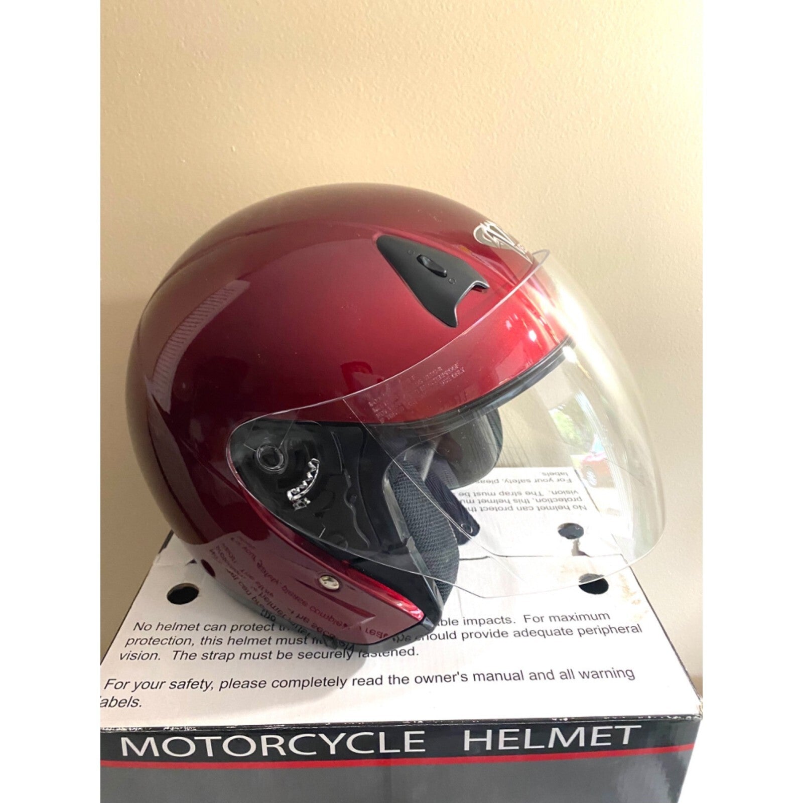 Vega Motocycle Helmet new boxed Color Candy red sz XL
