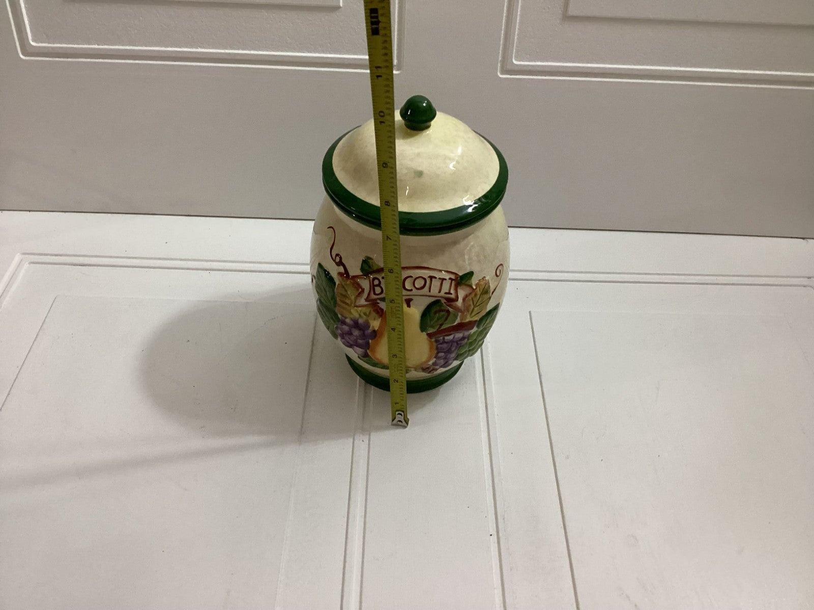 Nonni's Biscotti Hand Painted Fruits Ceramic Cookie Jar