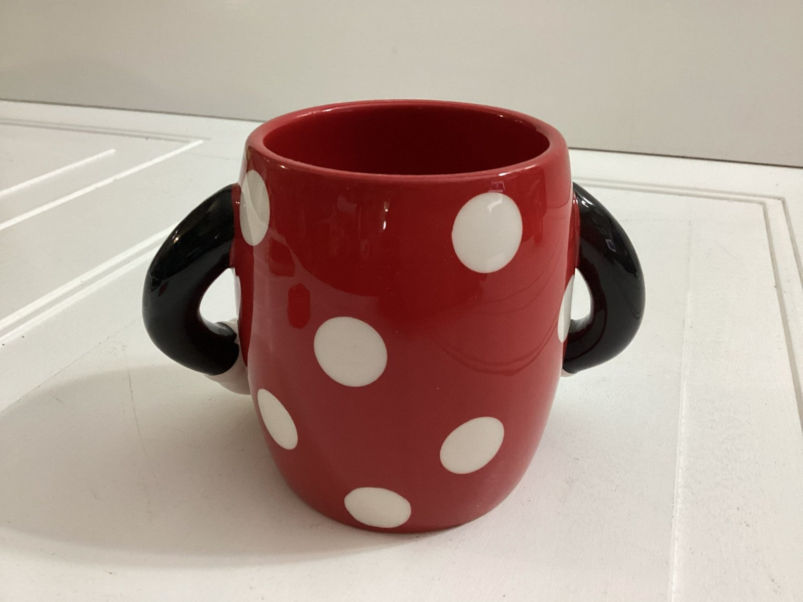 Disney Galerie Mickey Mouse Ceramic Coffee Cup Mug Red Pants With Arms Polka Dot