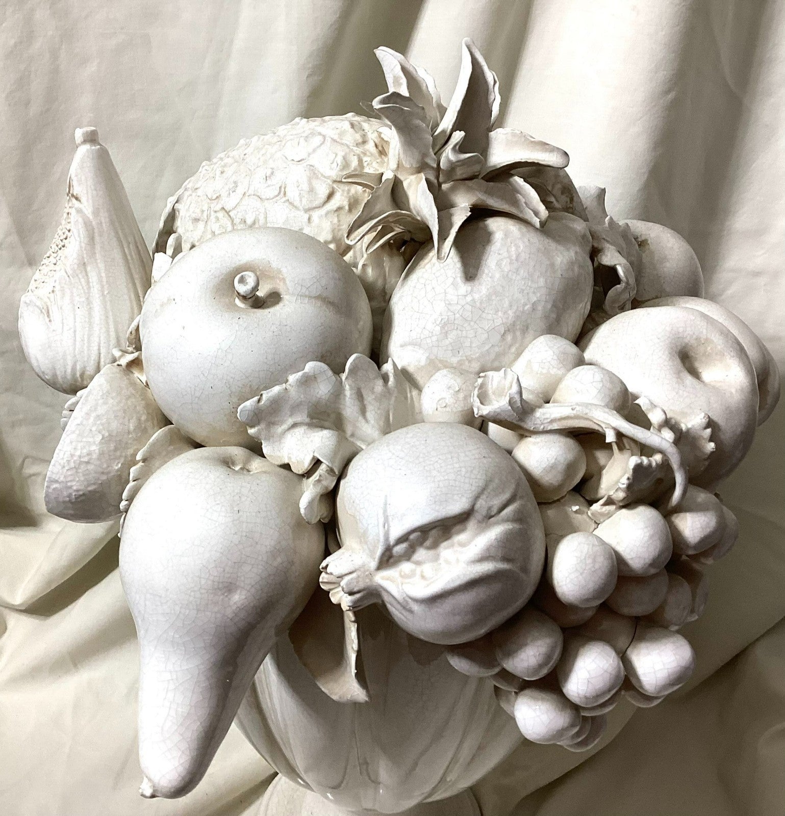 Vintage Large Italian Topiary Fruit Centerpiece - Blanc De Chine