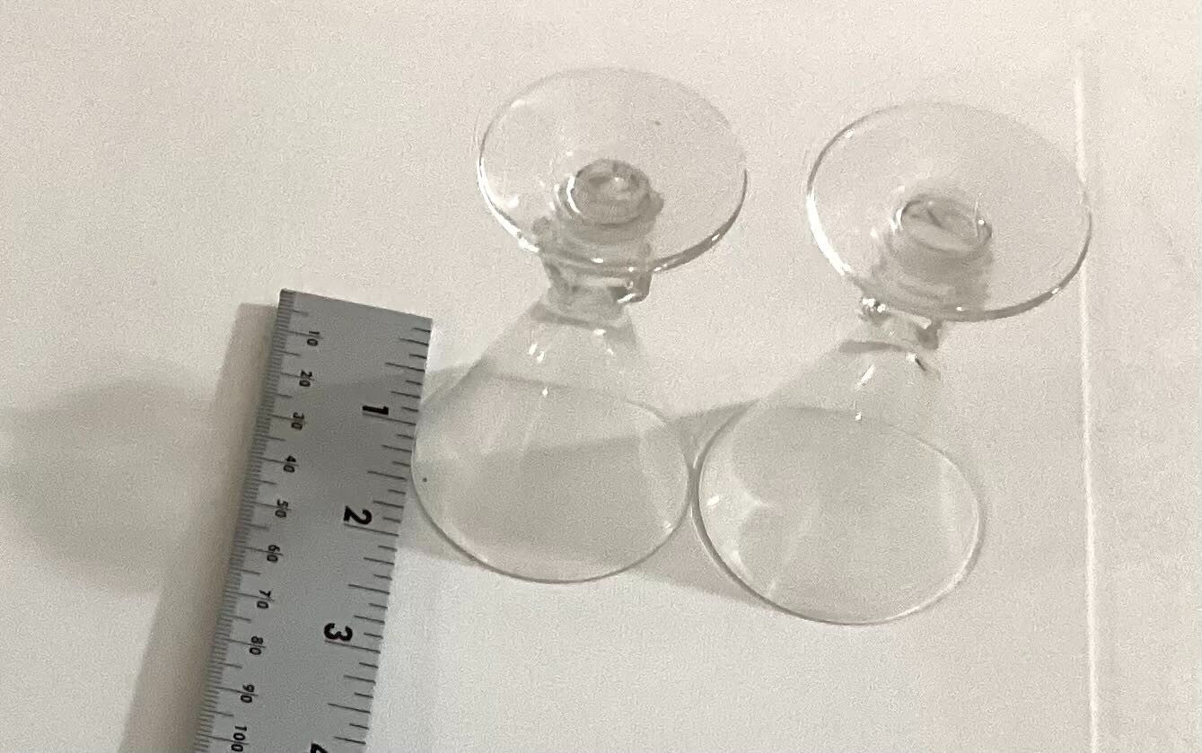 Set Of 2 Clear Liqueur Small Glasses