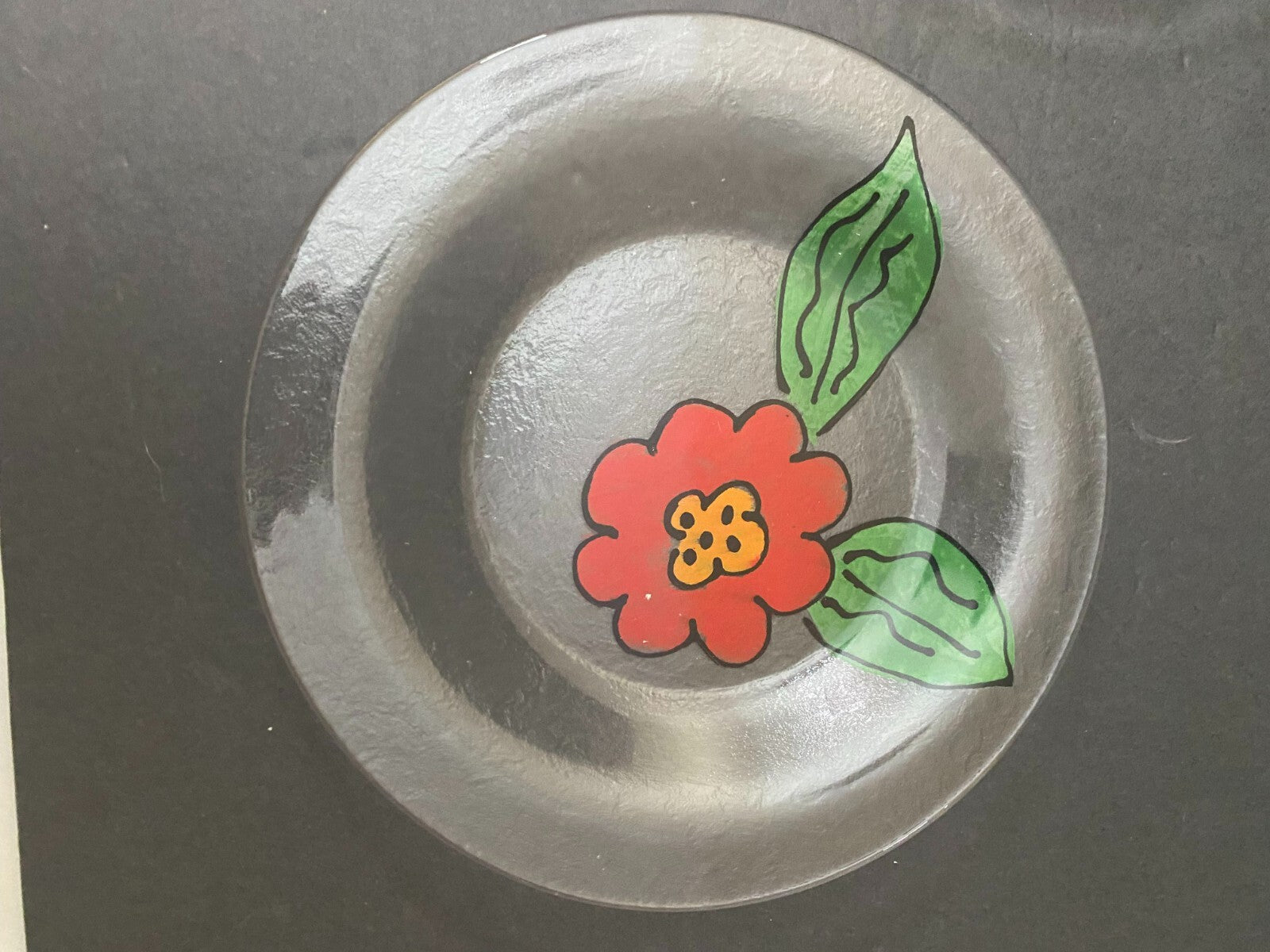 Set Of 2 Multicolor Round Shaped Floral Design Mid Century Plates 8 Inches