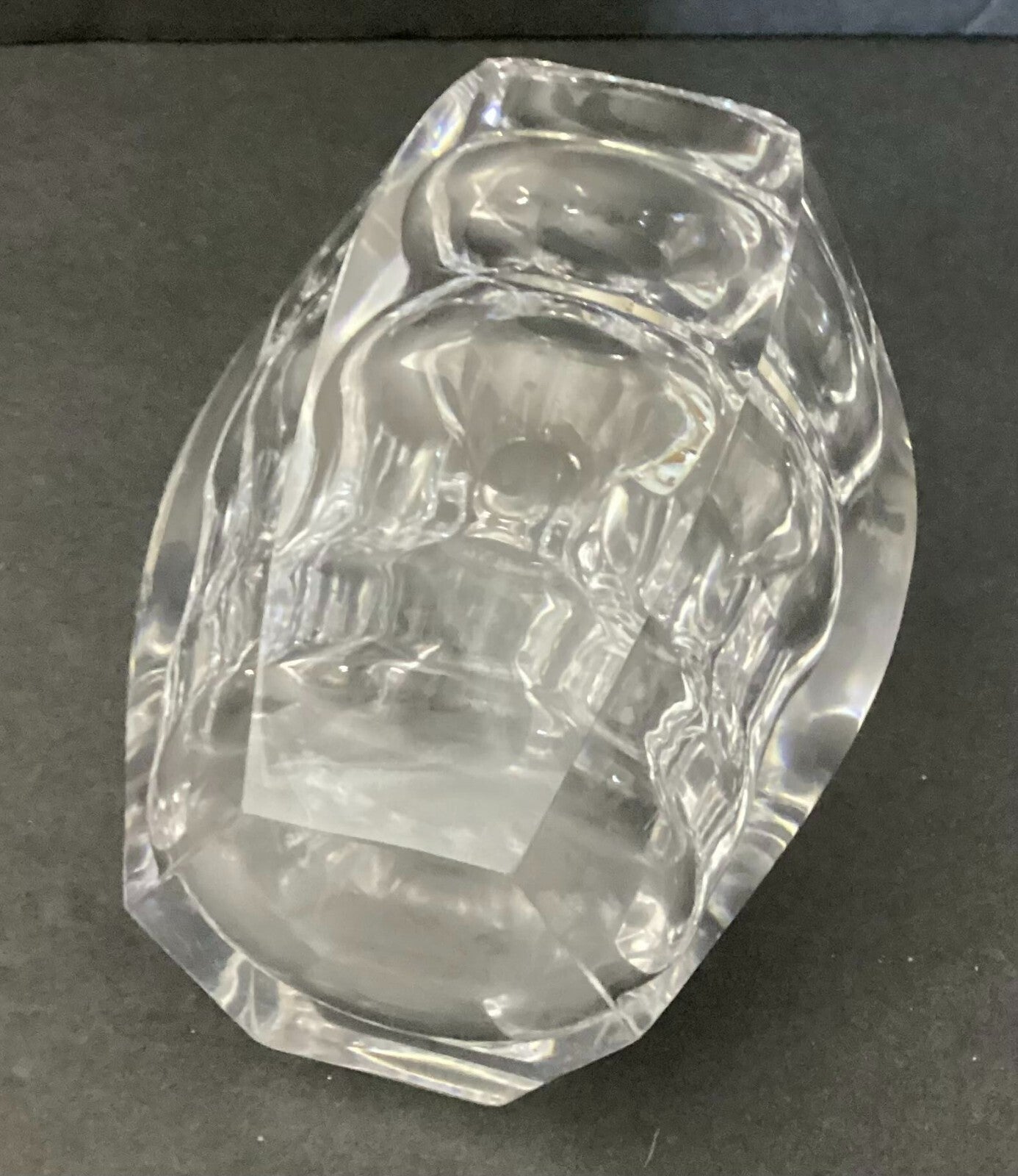 Octagonal Shaped Heavy Crystal Small Vase/Paperweight