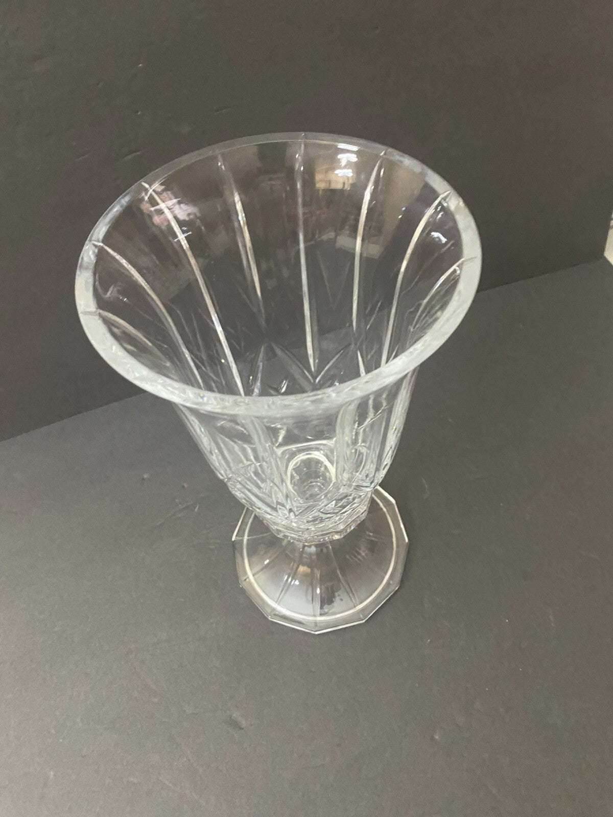Vintage Lead Crystal Hurricane Candle Holder 2 Pieces 12 Inches Tall