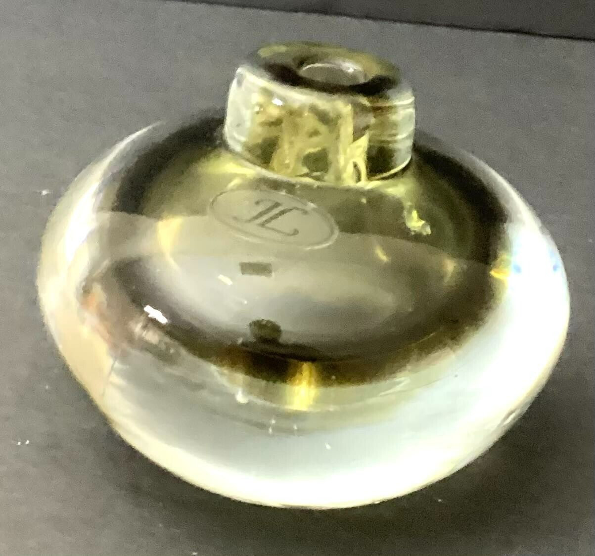 JL 3 X 5 Inches Round Shape Small Crystal Paperweight Style Bottle