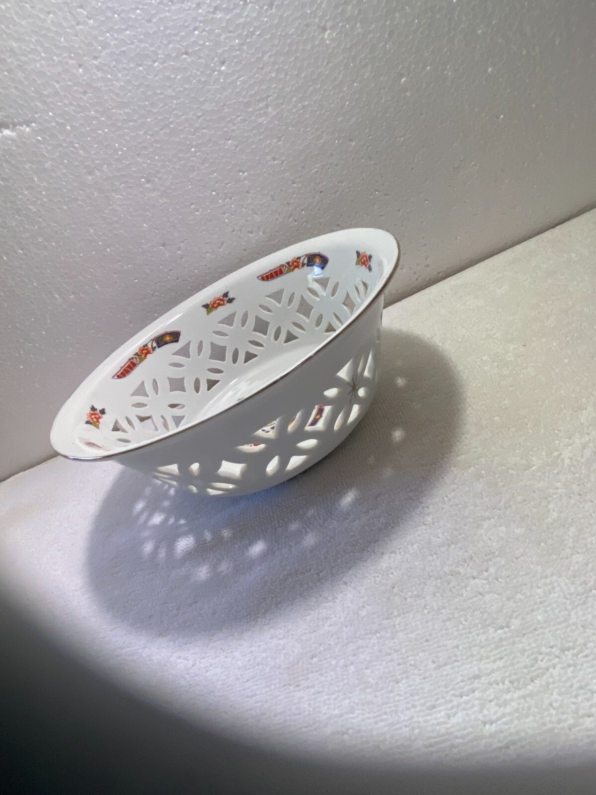 Vintage Rare Reticulated 1960 Imari Bowl