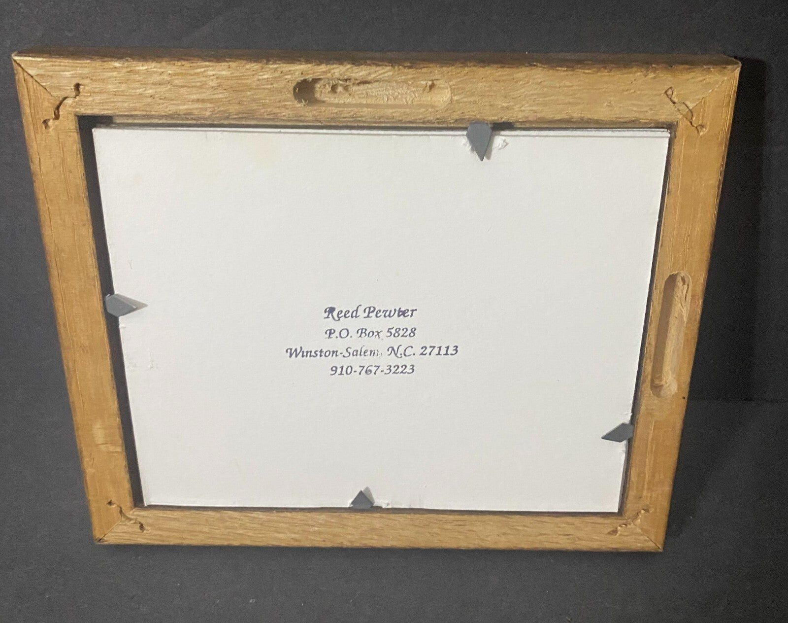 Reed Pewter Pig Wall Hanging Display Art In Wooden Frame Size 6.5 X 5.3 Inches