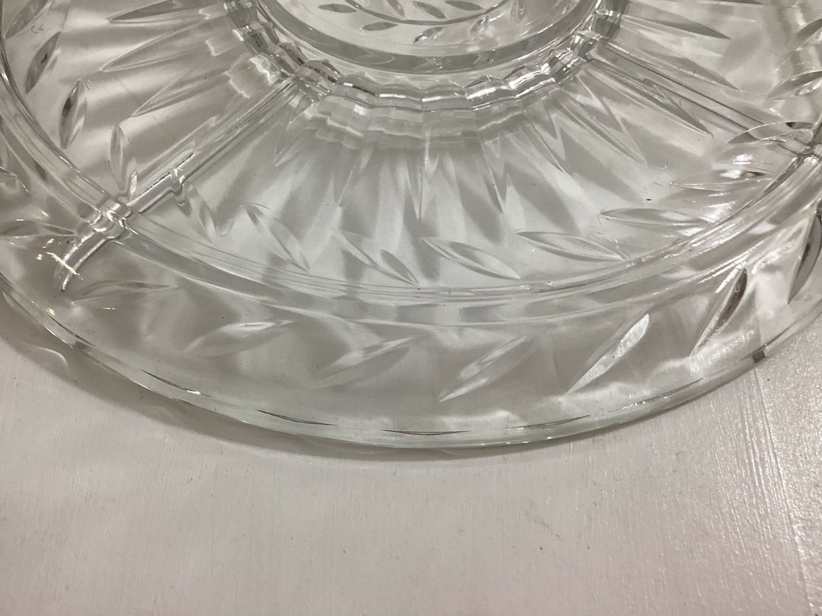 Vtg Indiana GlassRound Shaped Clear Pressed Glass 5 Part Relish/Serving Dish
