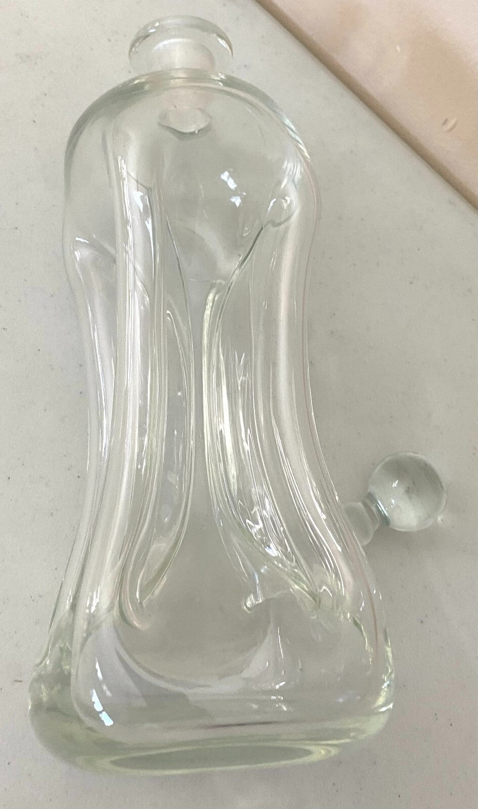 Vintage Clear Glass Kluk Kluk Glass Decanter/Spirit Bottle With Lid