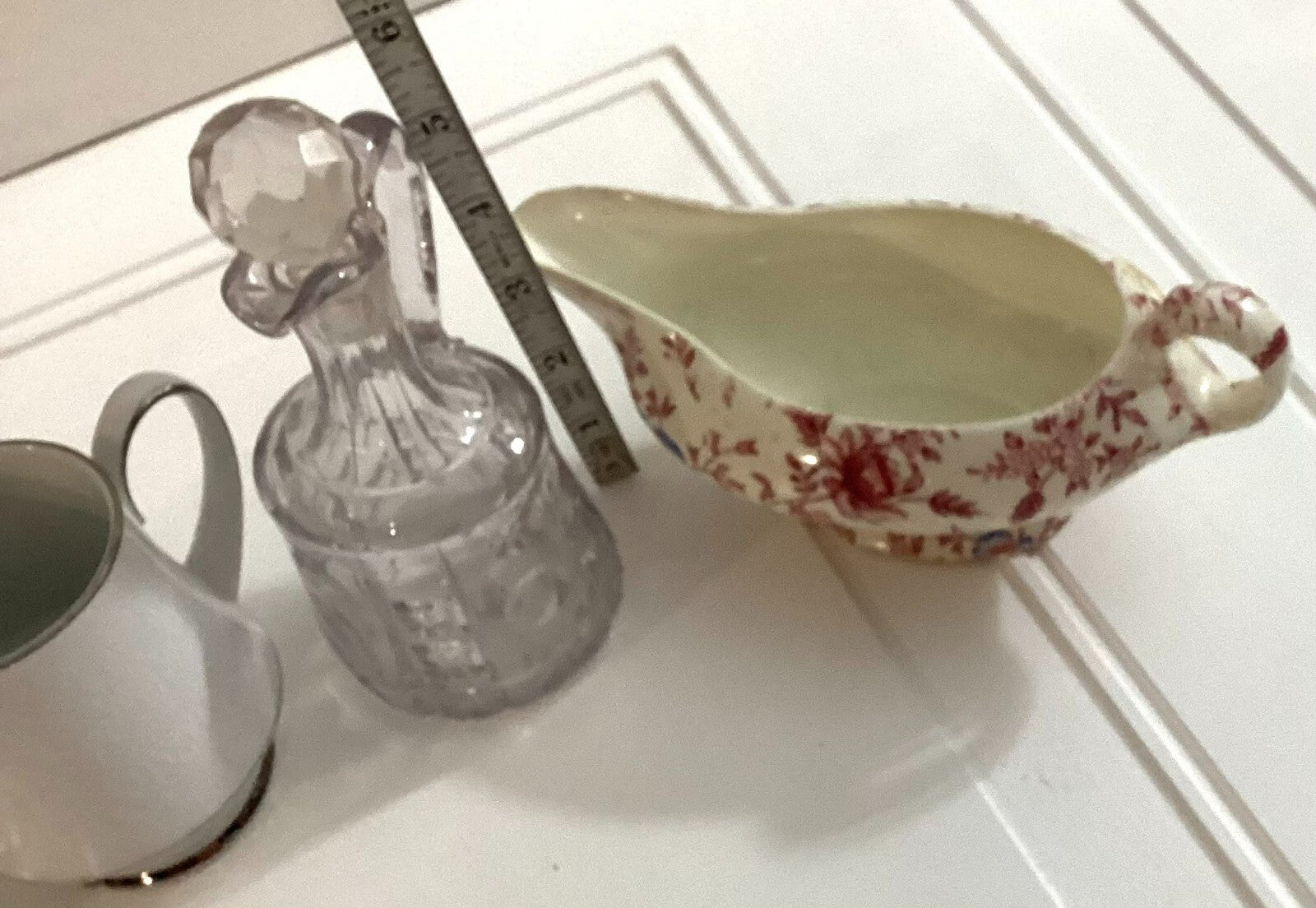 Vintage Lot Of 4 Pcs Of Creamer, Cruet, Sugar dish,gravy Dish