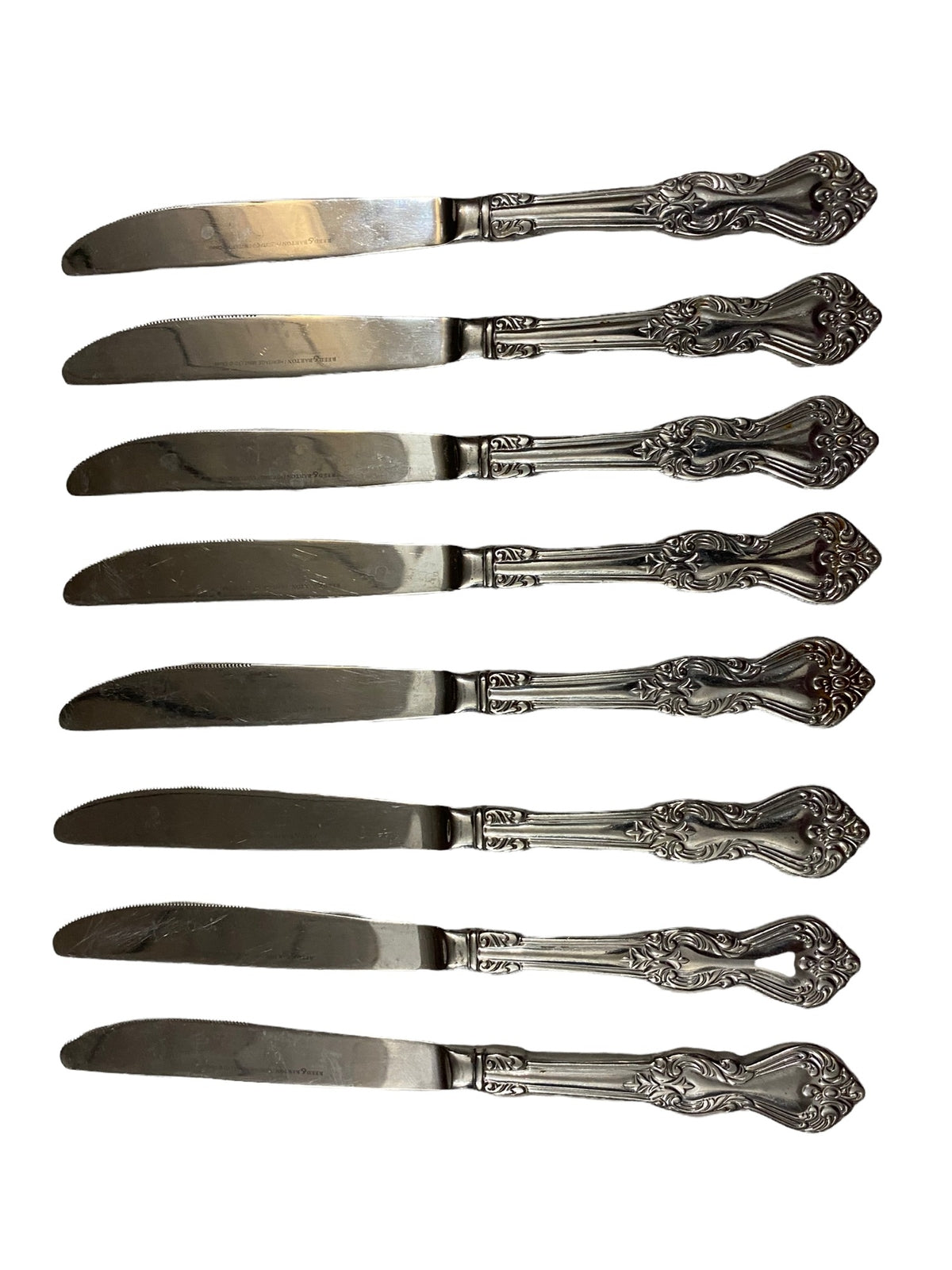 Set of 8 Reed & Barton Marlborough Stainless Dinner Knives Flatware