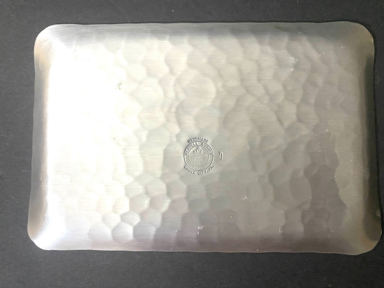 Wendell August Forge Rectangular Shaped Cleveland City Silver Metal Dish