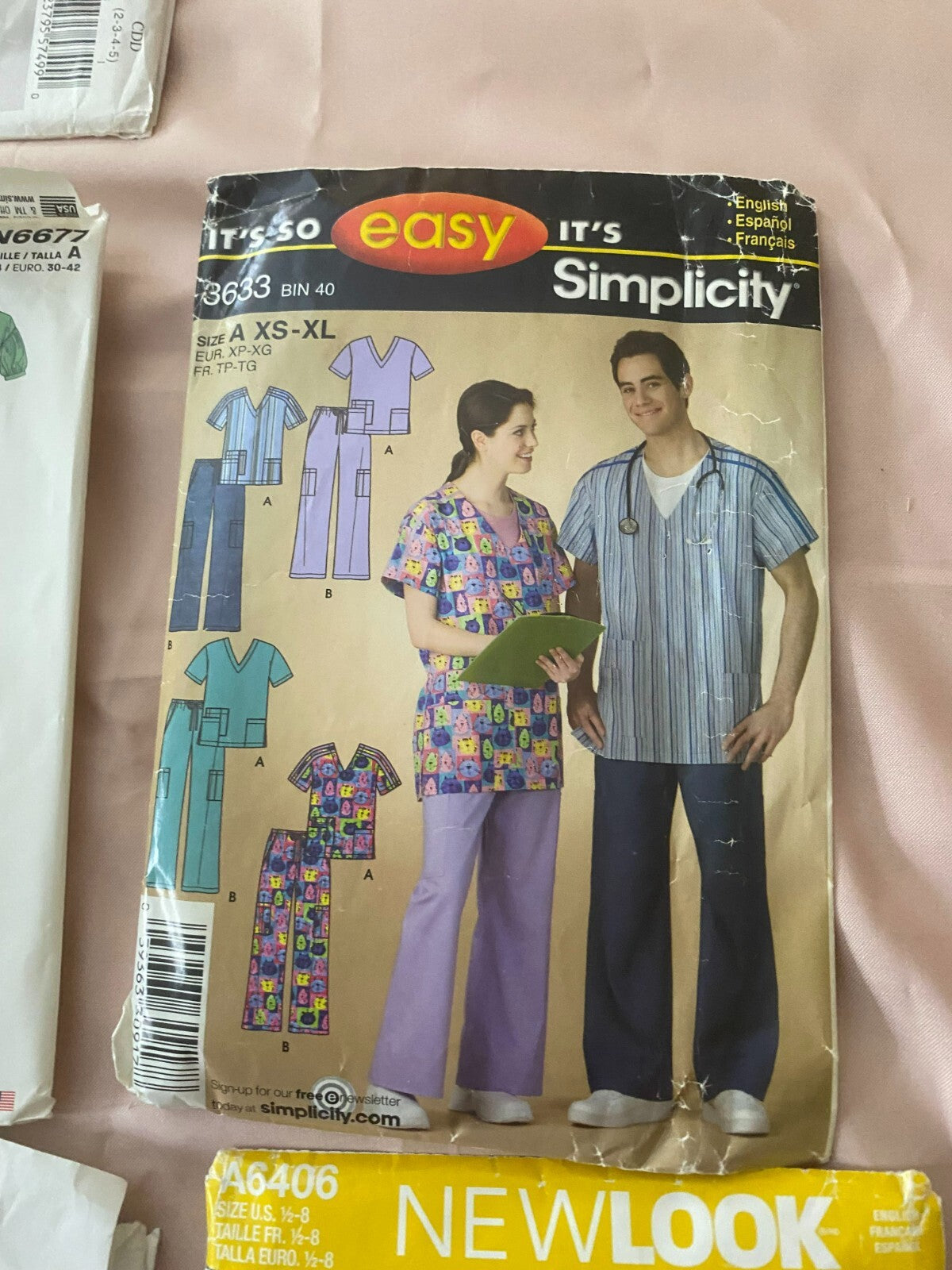 Lot Of 7 Assorted Sewing Pattern For Beginners For Adults Clothing, Scrub, Kids