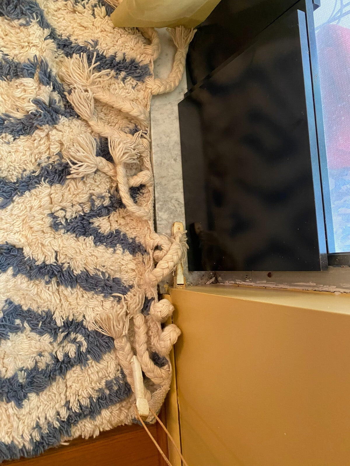 Large Blue White Moroccan Berber Shag 8'6