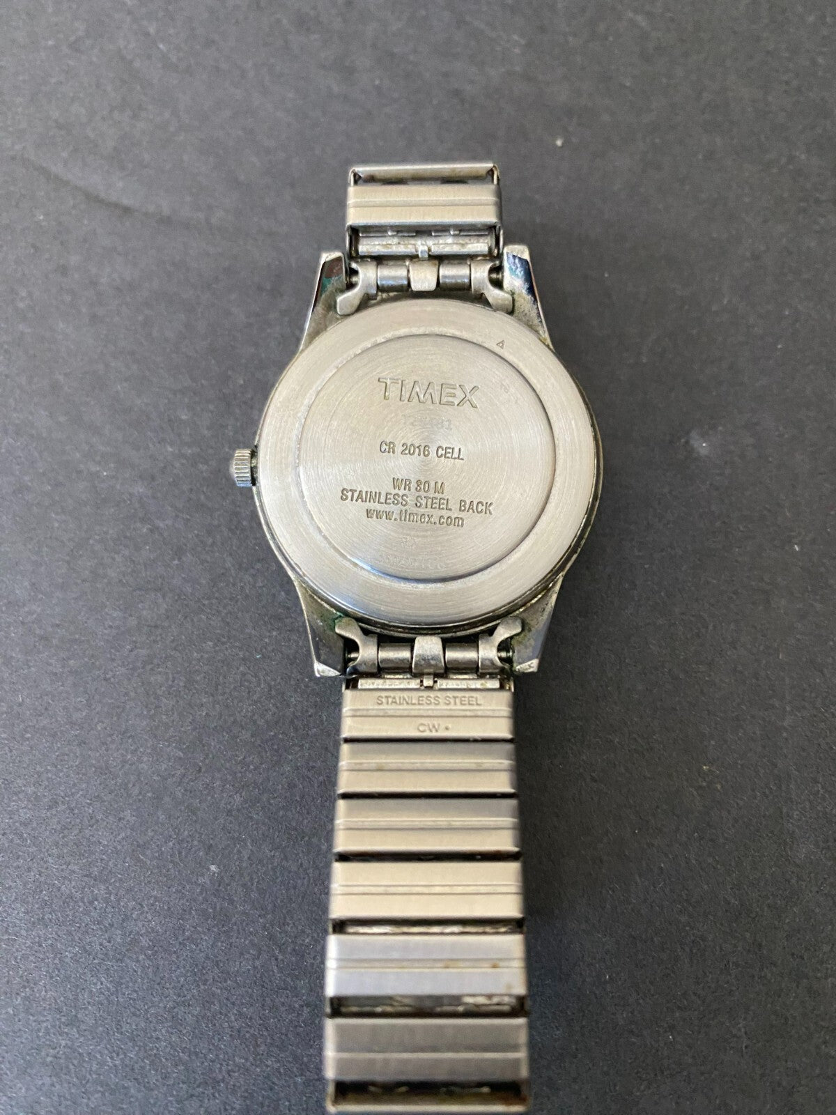 Vintage Timex Unisex Silver Indiglo 30M Water Resistant Stainless Steel Watch