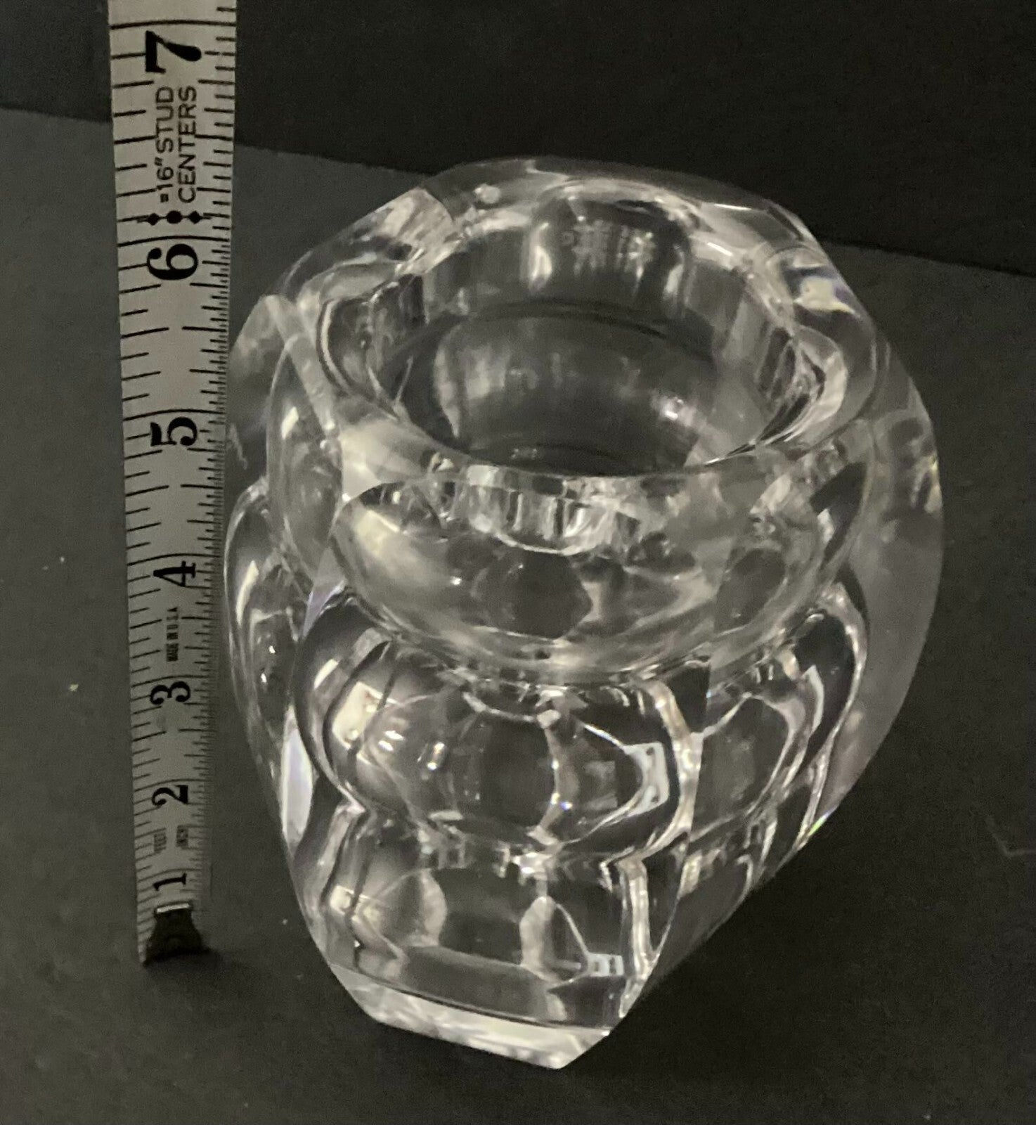 Octagonal Shaped Heavy Crystal Small Vase/Paperweight