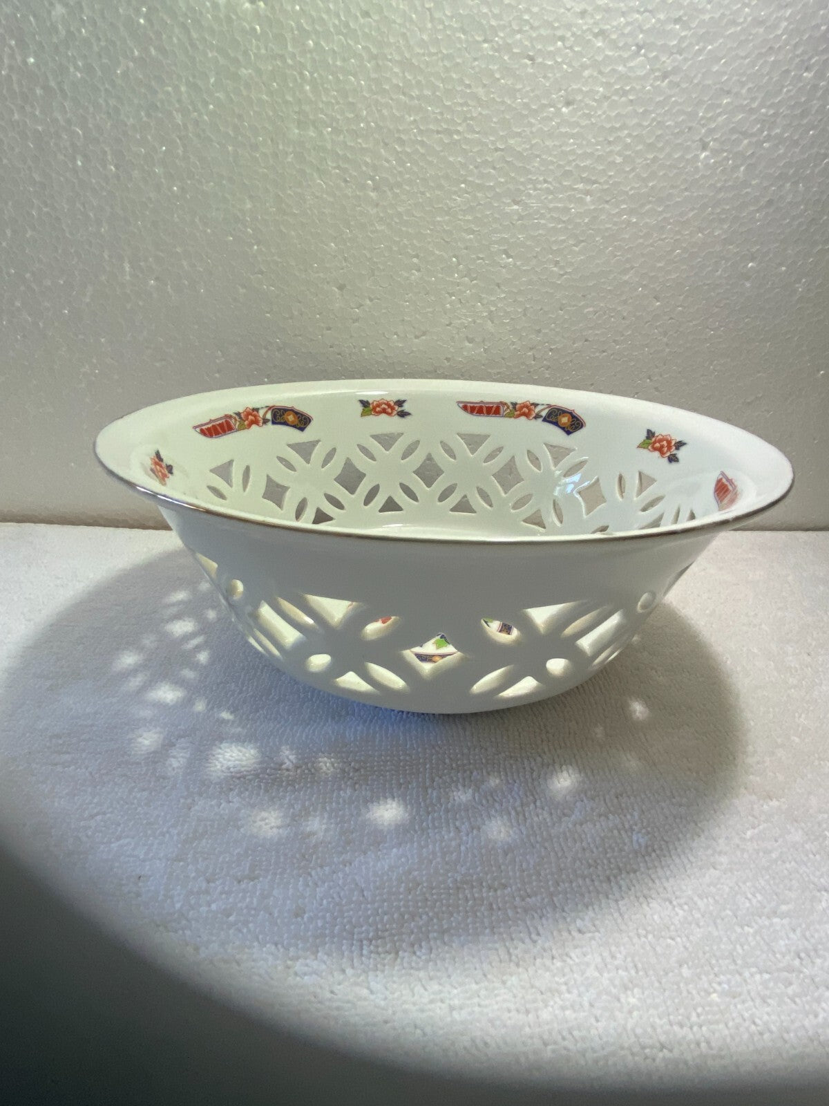 Vintage Rare Reticulated 1960 Imari Bowl