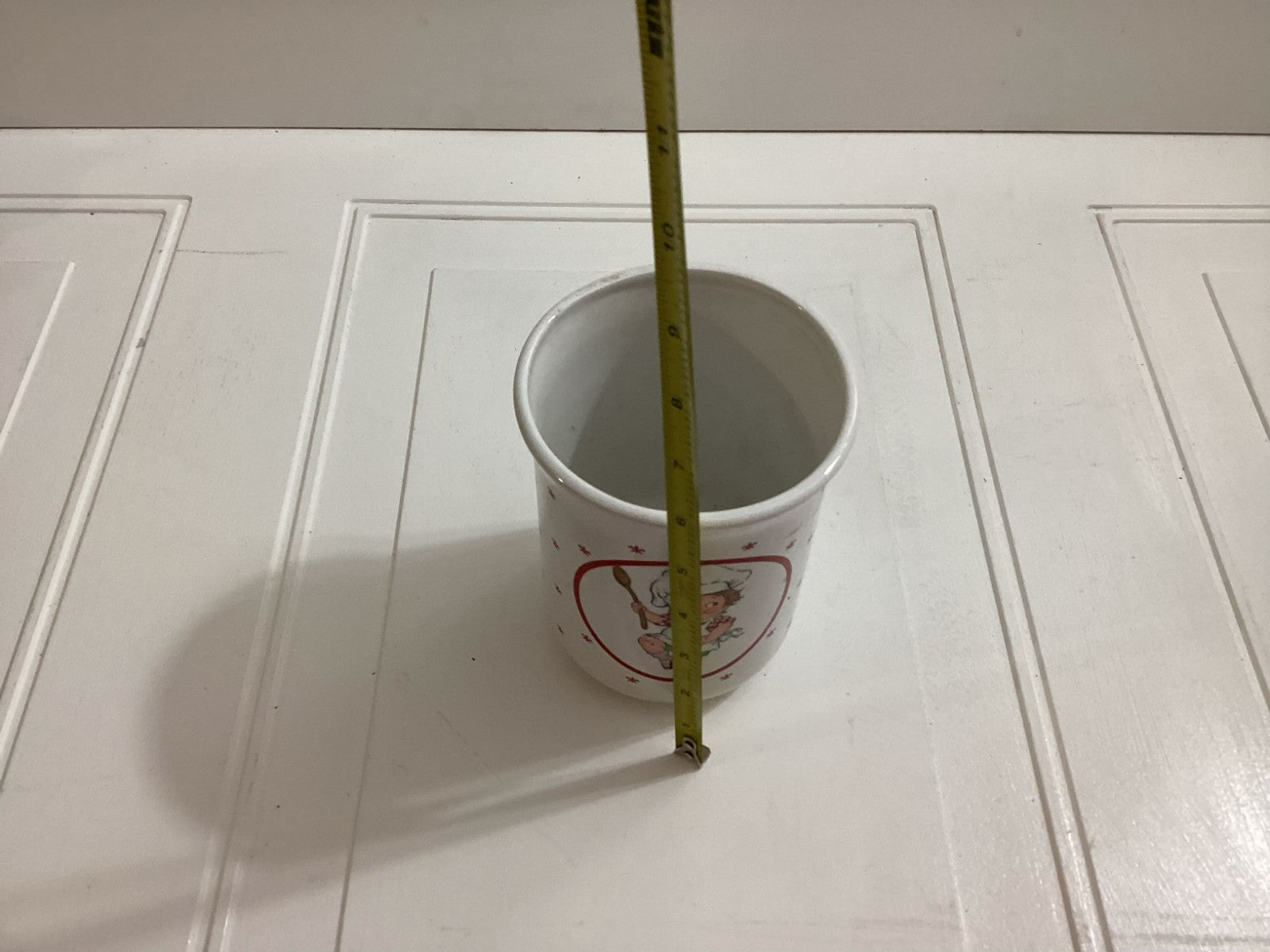 Vintage Campbells White Ceramic Kitchen Utensil Holder