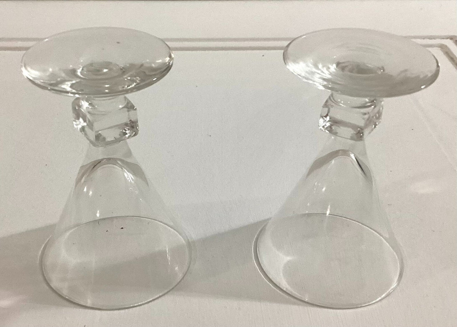 Set Of 2 Clear Liqueur Small Glasses