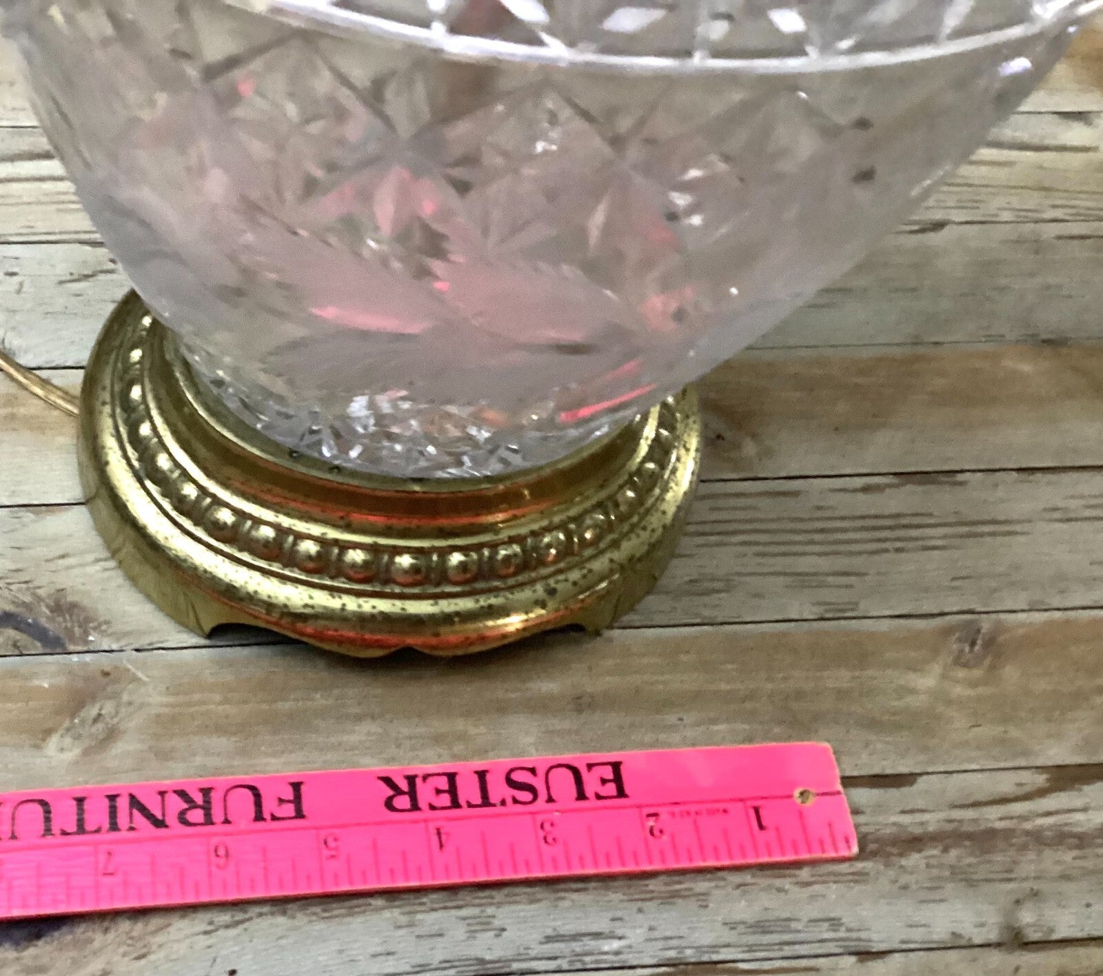 Mid Century White Pressed Glass Electric Operated Table Lamp