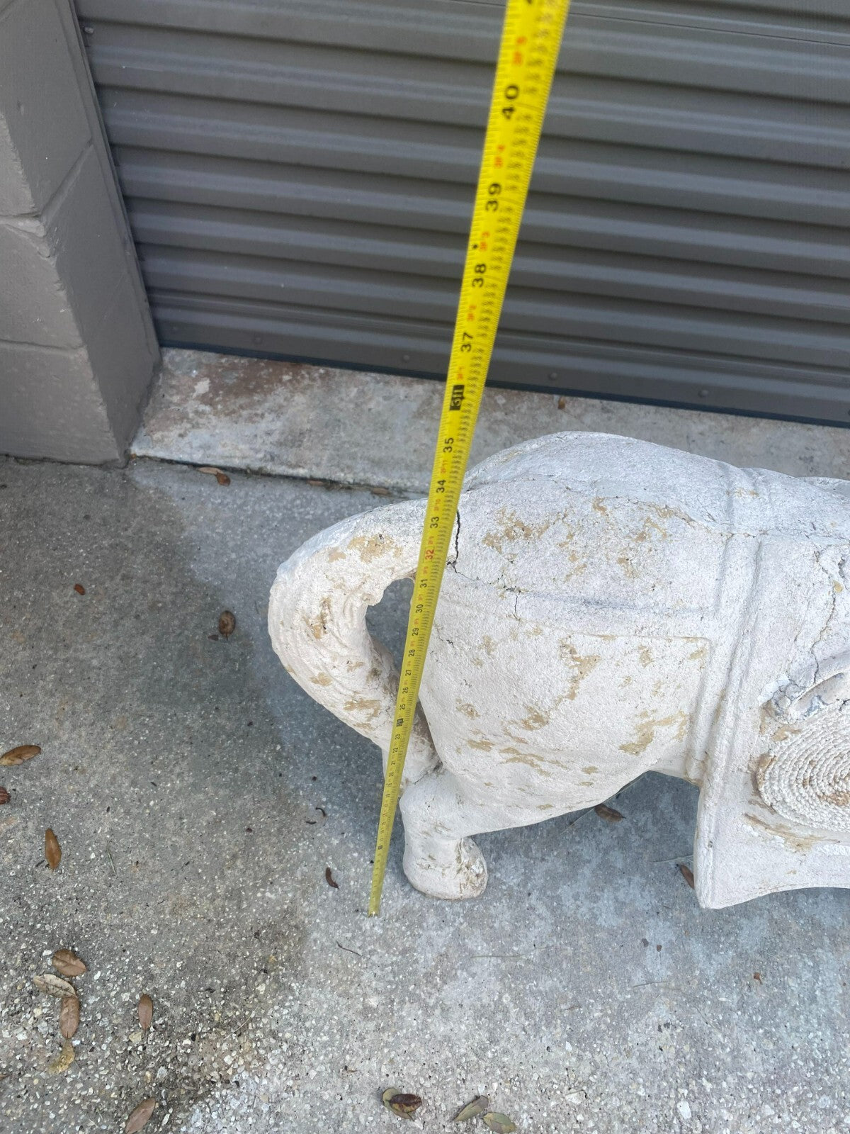 Large White Stylized Plaster Tang Horse Decor Display