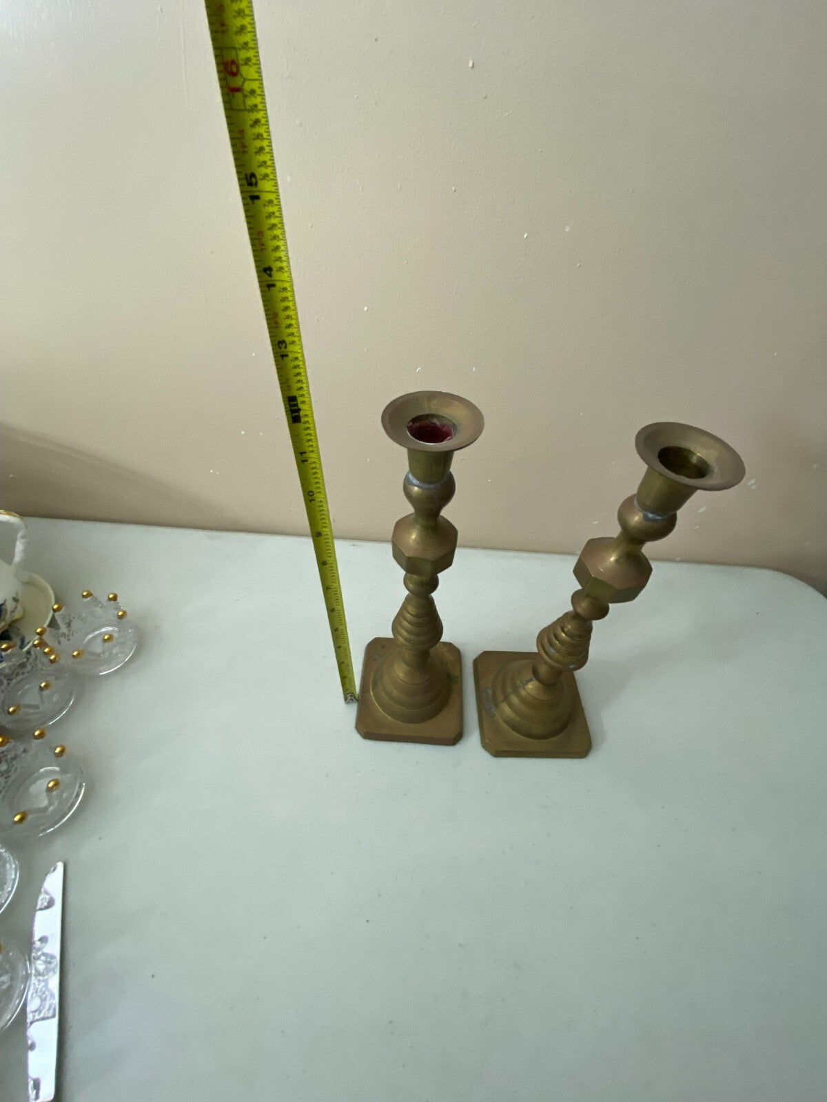 Set Of 2 Vintage W.M. Rogers And Son Solid Brass Candlestick Holder