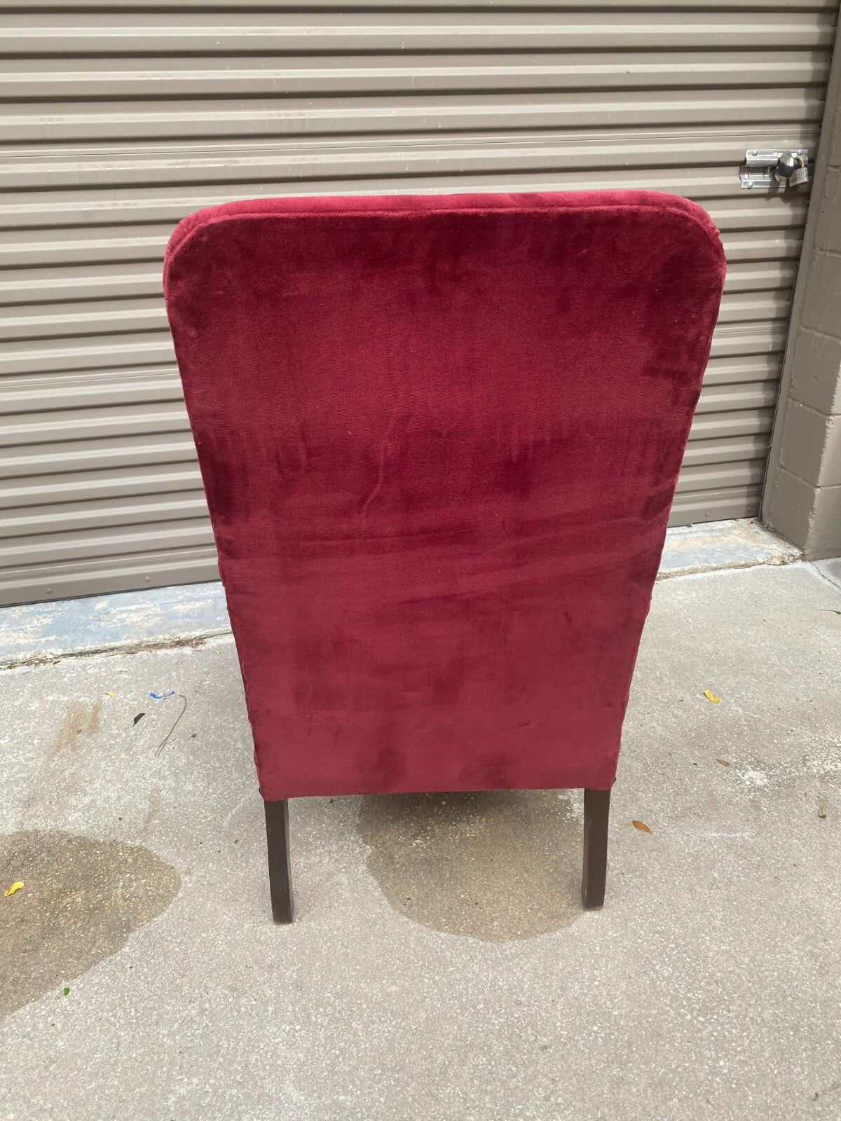 Antique Mahogany Red Velvet Claw Feet George II Arm Chair