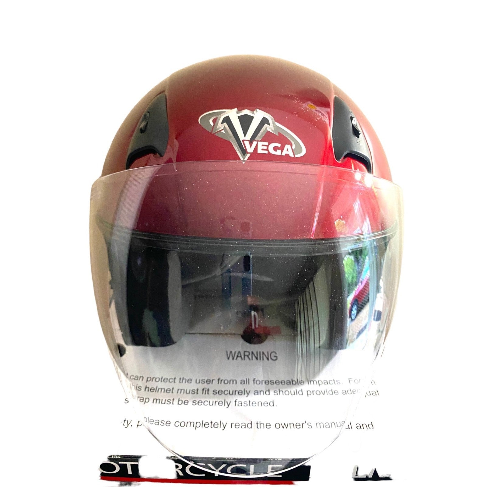 Vega Motocycle Helmet new boxed Color Candy red sz XL