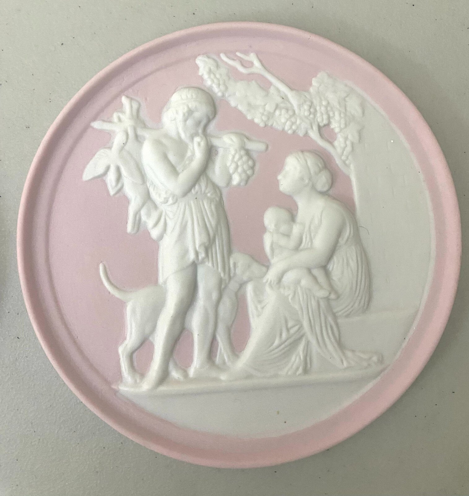 Set Of 2 Royal Copenhagen Bing & Grodahl Wall Plates Color Pink & White 5.5 Inch