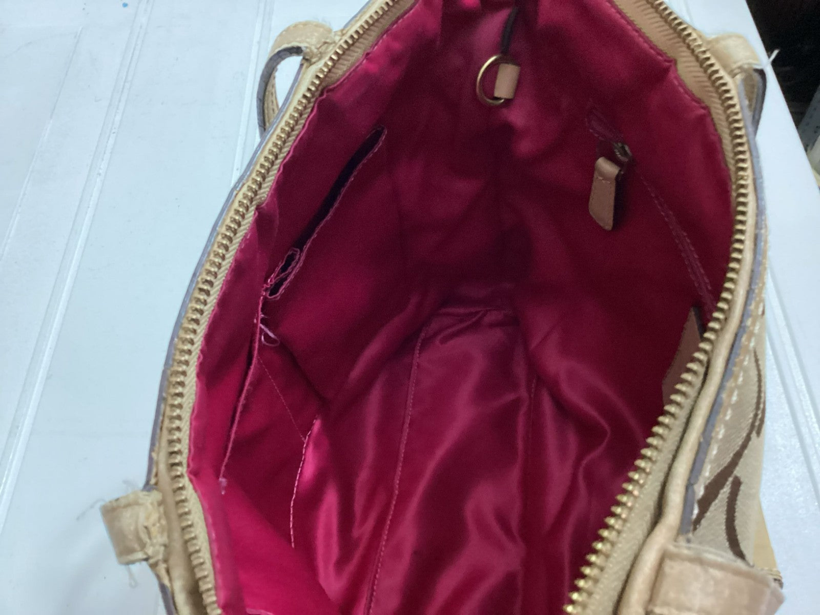 Coach Signature Double Handle Canvas Leather Women's Tote Bag