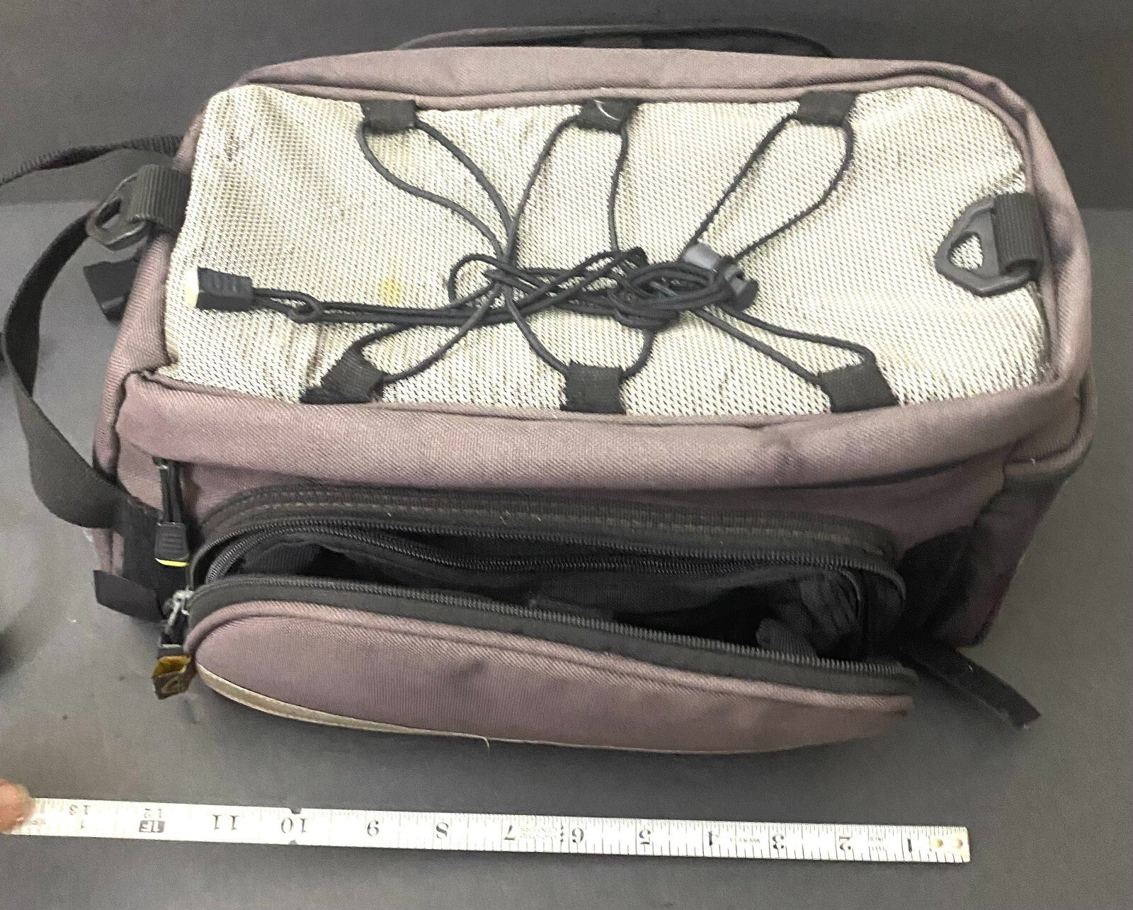 Sunlite Purple Black Zip Closure Camera Bag With Multiple Compartments