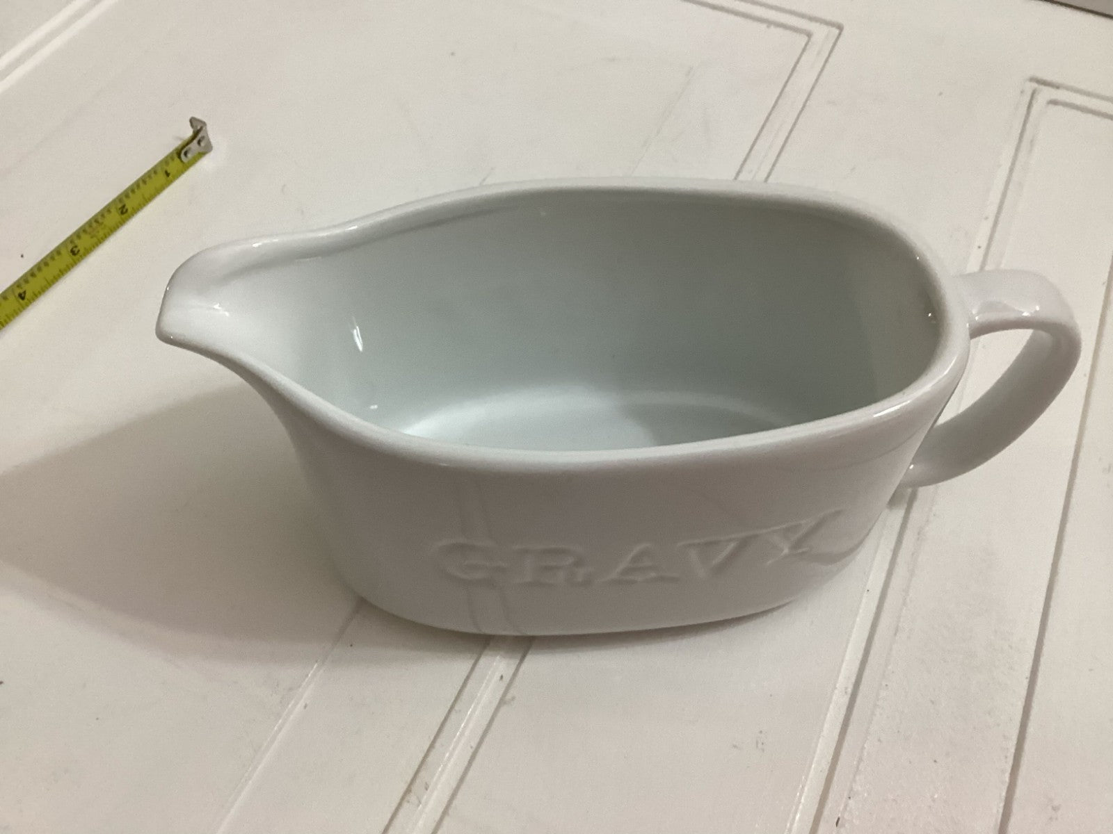 Our Table Simply White Porcelain Gravy Boat - Used Condition