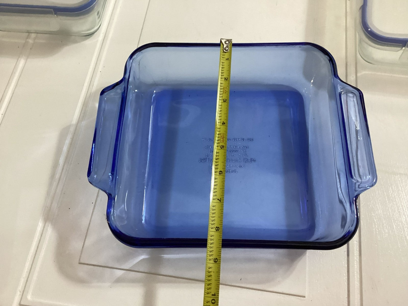 3 Pcs- 2 Pyrex Snapware Food Storage And 1 Pyrex Blue Glass Container