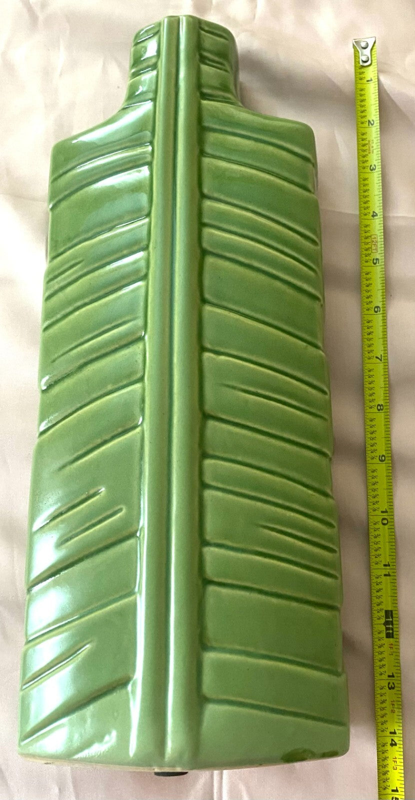 Vintage Green Collectible Display 14 Inches Tall Bottle Vase