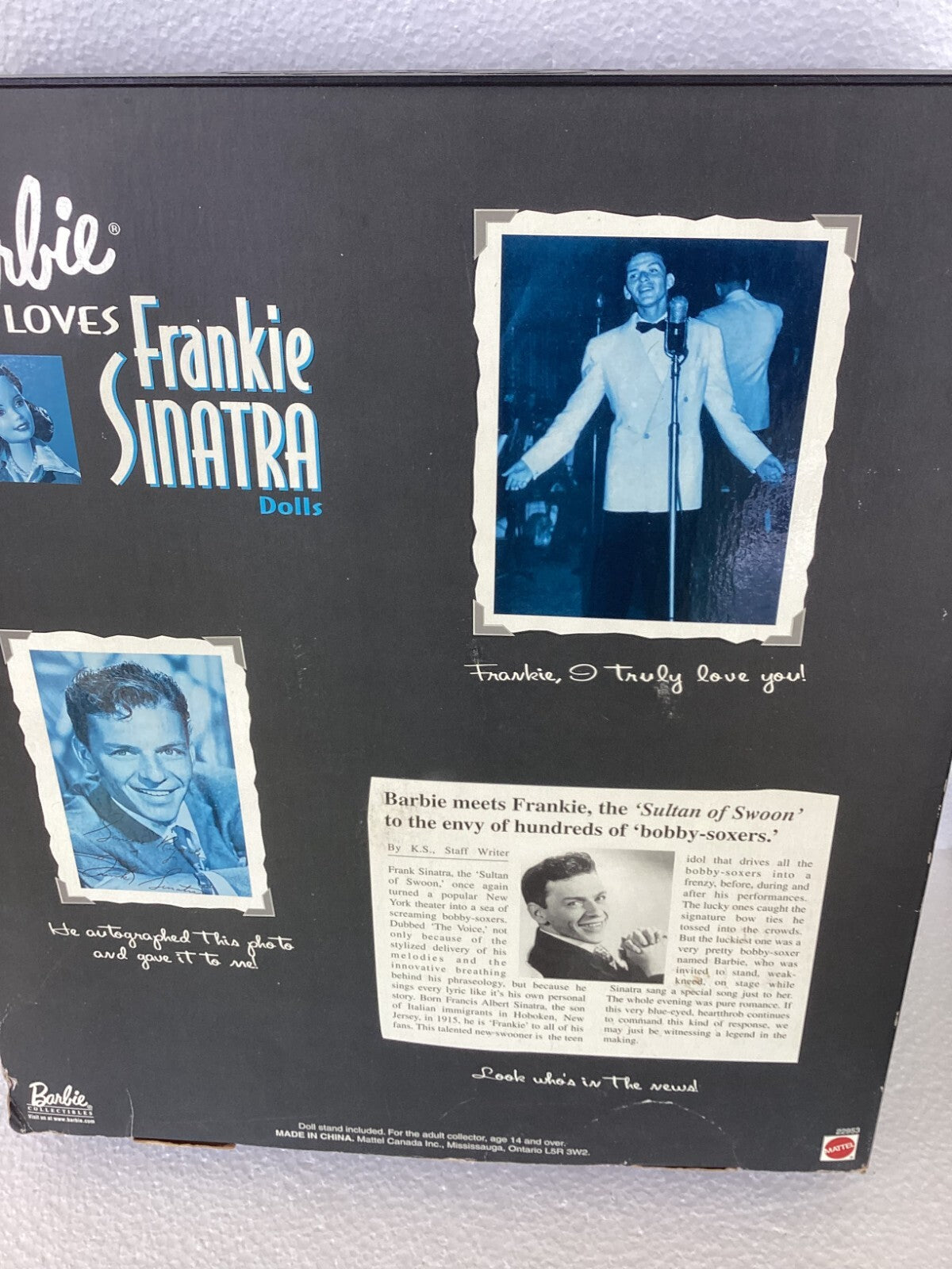 Mattel 22953 Barbie Loves Frankie Sinatra Gift Set Collectors Edition With Box