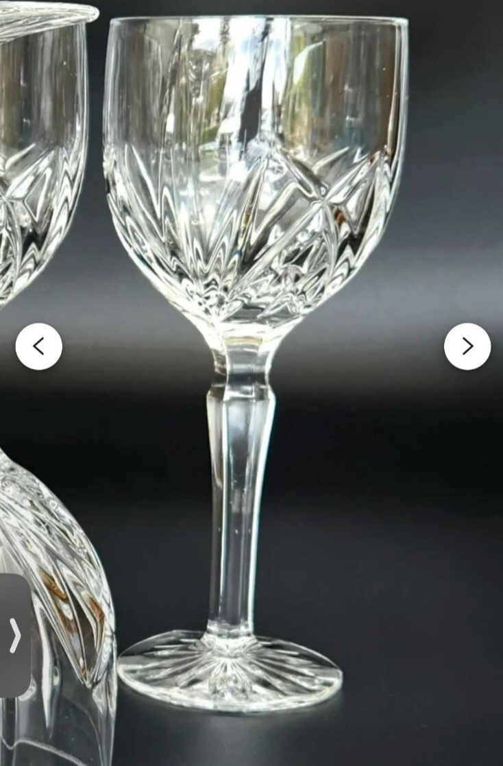 Set Of 4 Waterford Marquis Crystal Brookside Wine Glass/Water Goblets