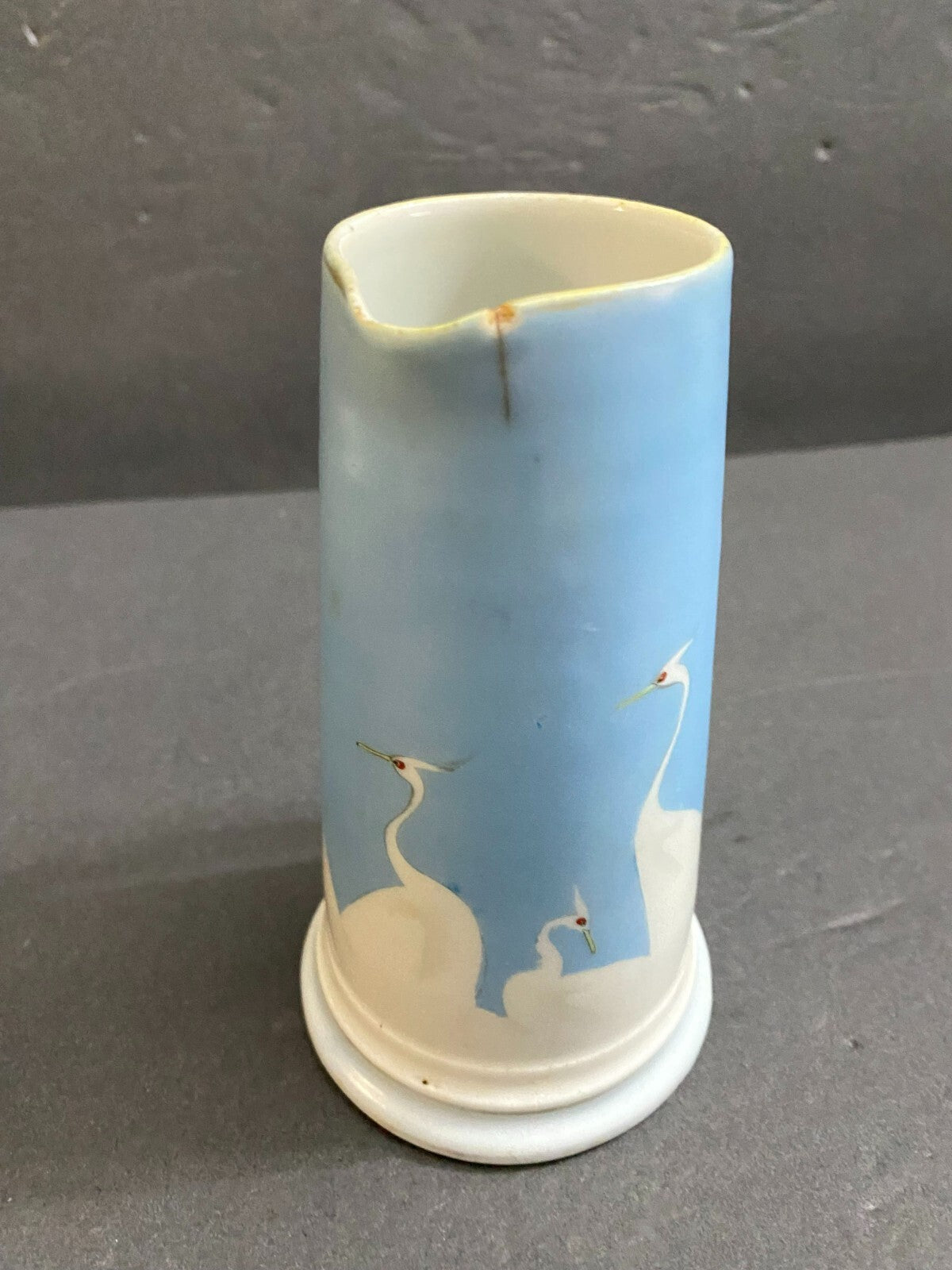 Nippon 7 Inches Ceramic Hand Painted Blue White Milk Jug/Pitcher With Handle