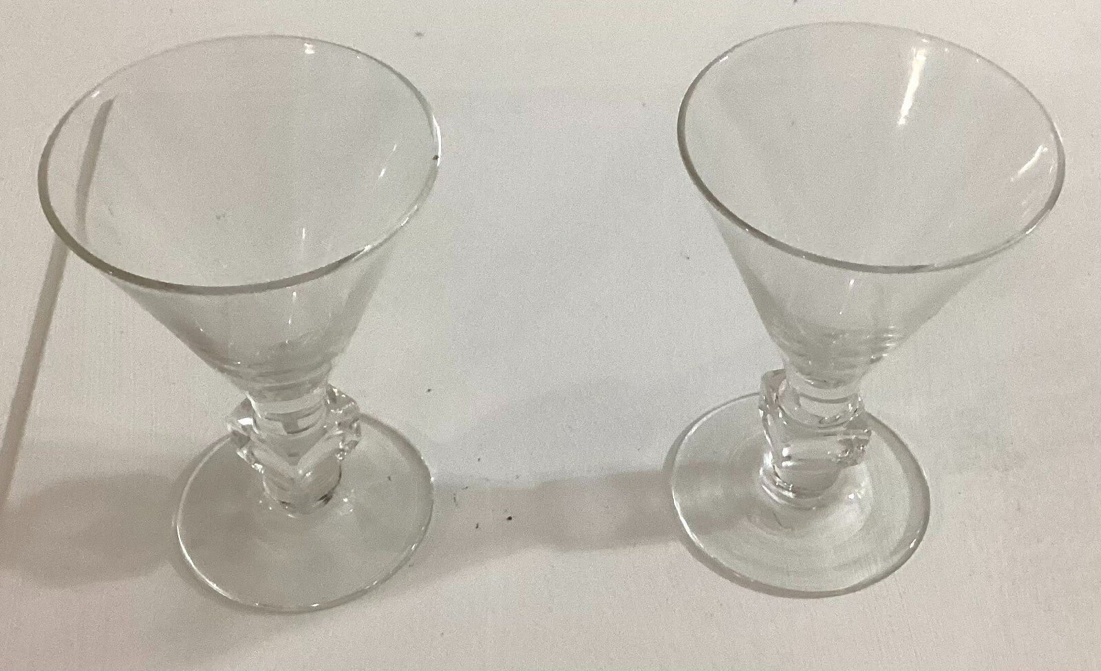 Set Of 2 Clear Liqueur Small Glasses