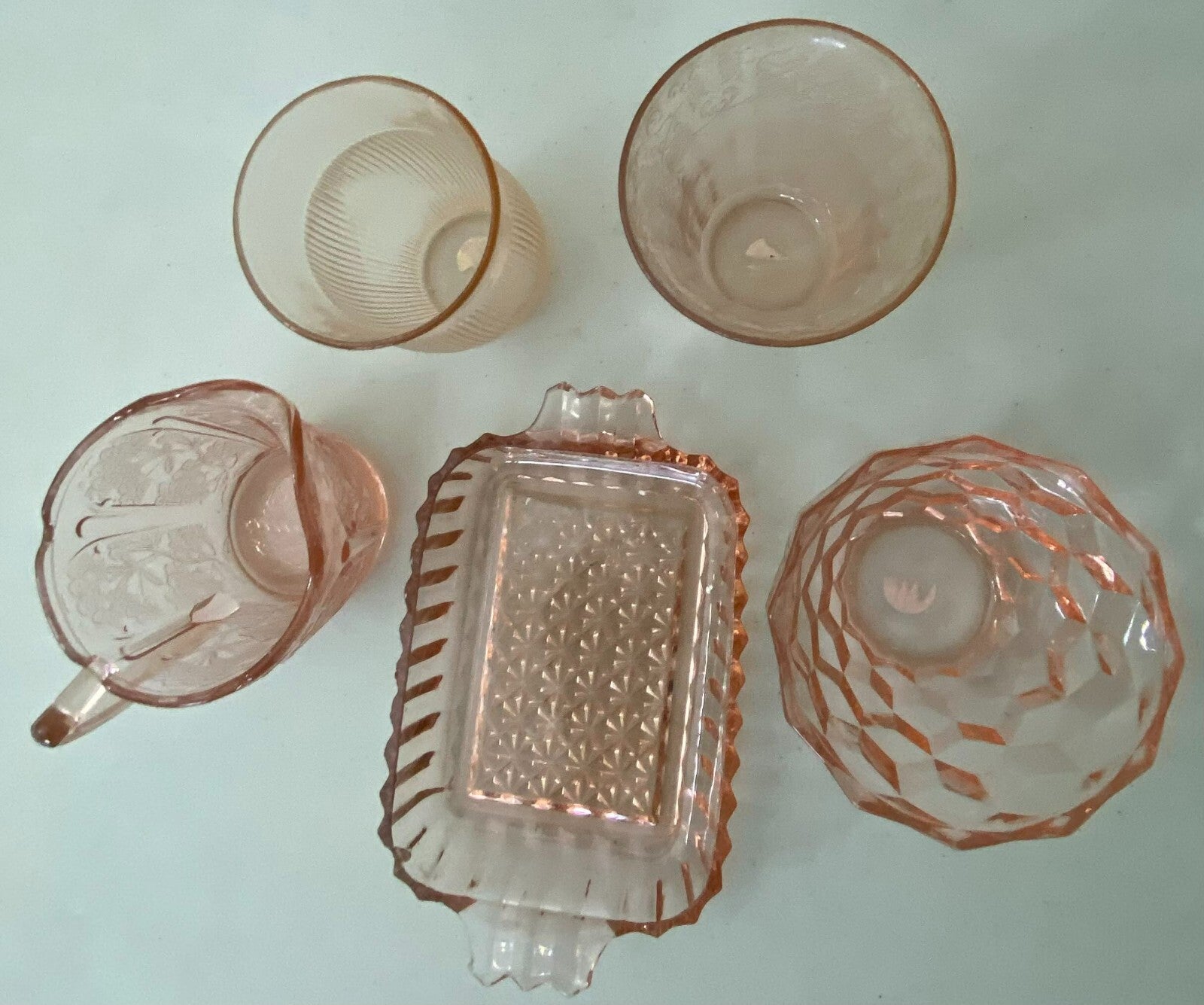 Set Of 5 Serving Depression Glass