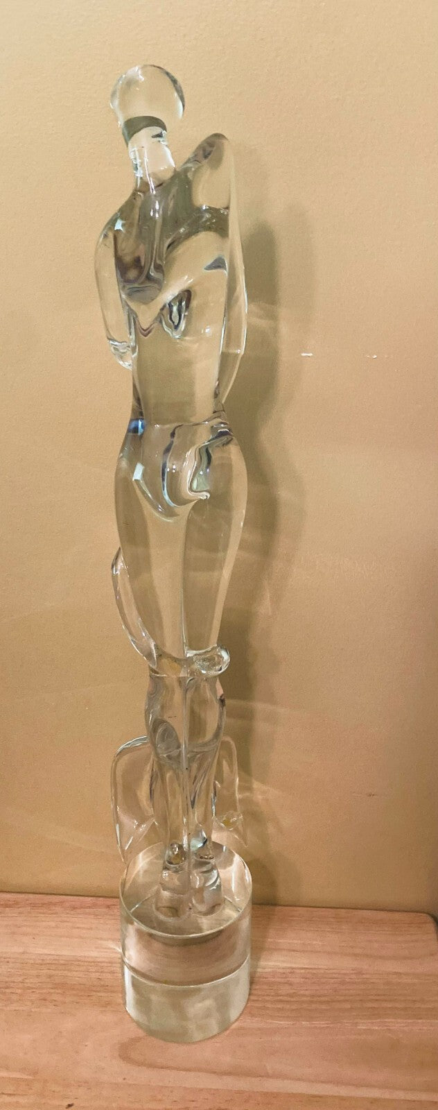 Tall Heavy Murano Glass Sculpture Collectible Display Decoration Girl & Swan