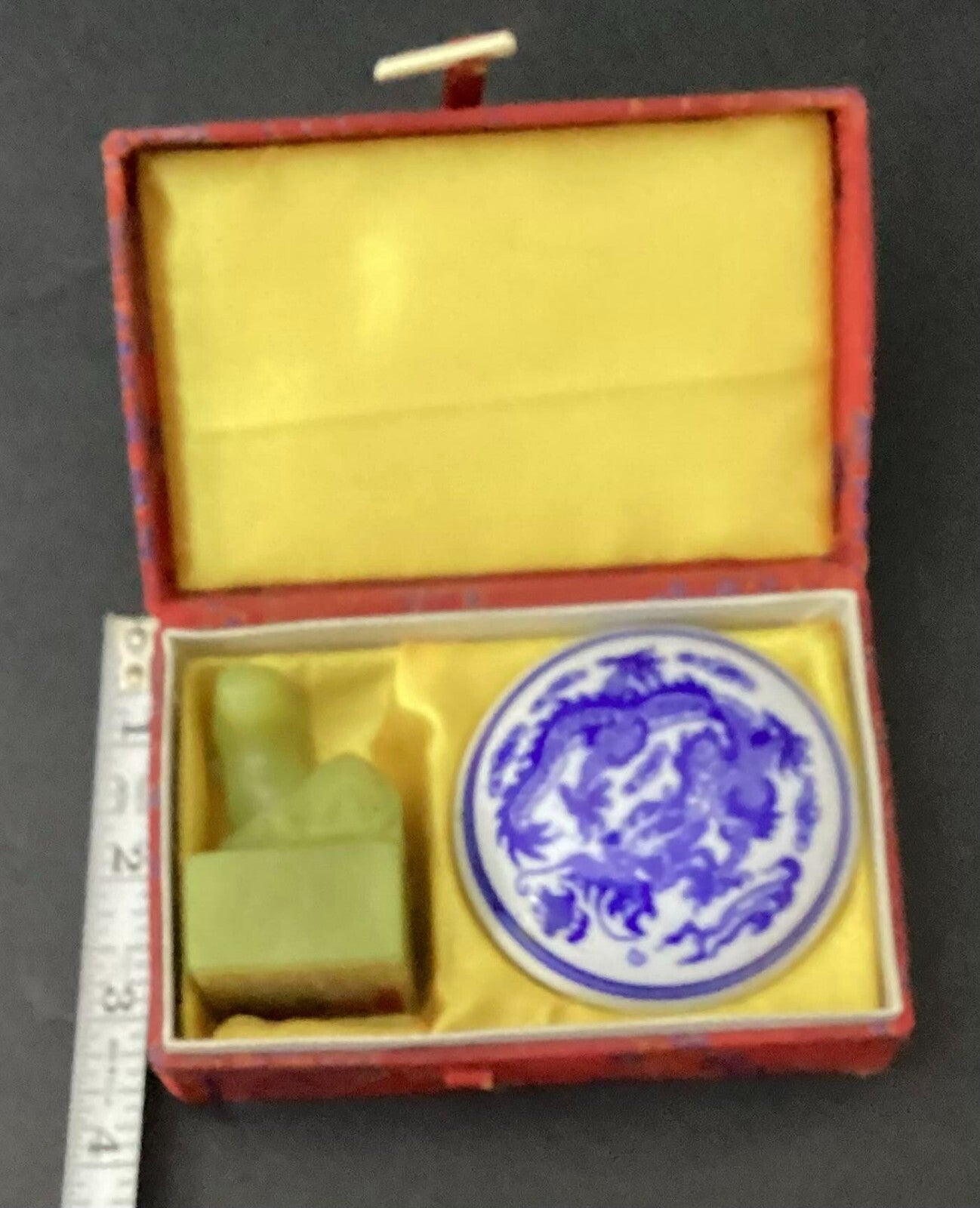 Asian Jade Signature Stamp With Red Ink