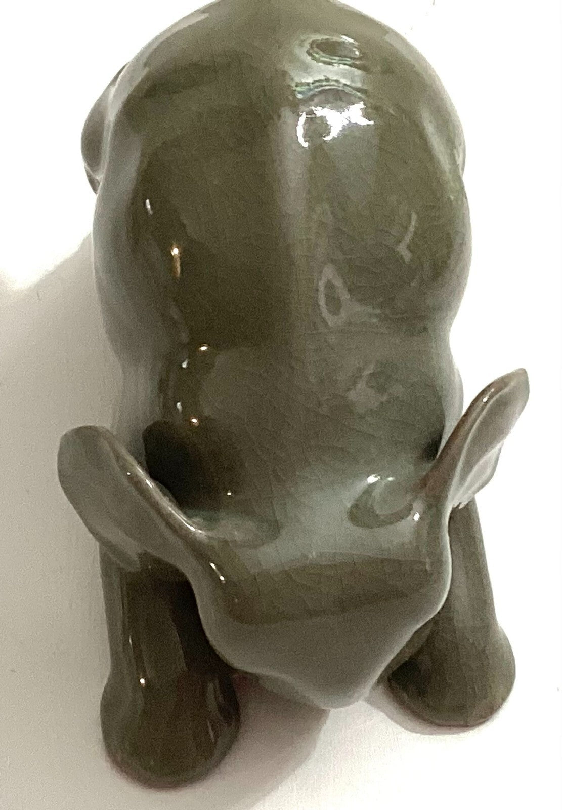 Lot Of 2 Hilda Flack Green Celadon Elephant Figurines