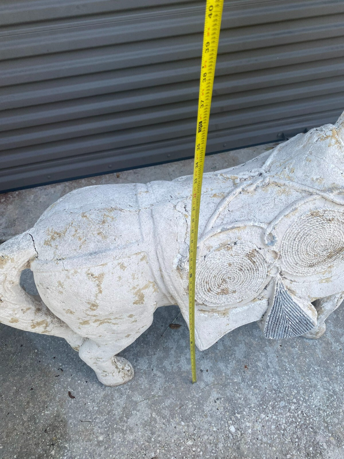 Large White Stylized Plaster Tang Horse Decor Display